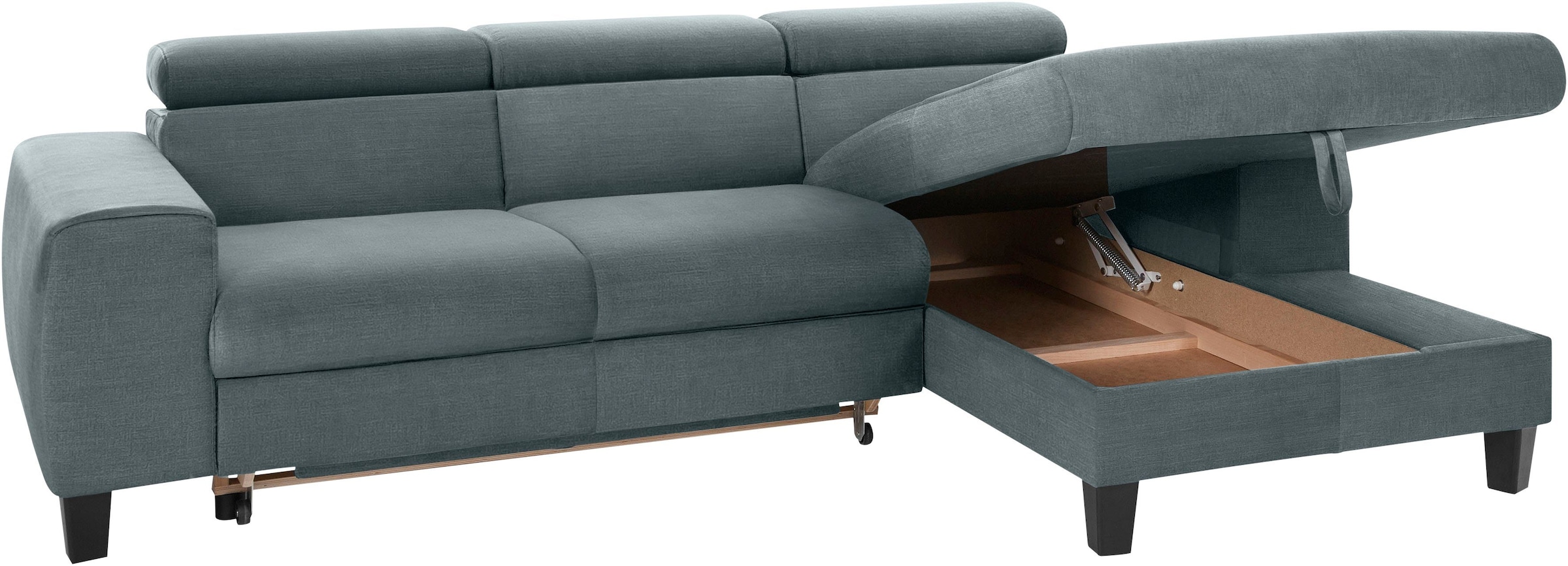 COTTA Polstergarnitur »Morven L-Form«, (Set), Set bestehend aus: Ecksofa mit Kopfteilverstellung & Hocker