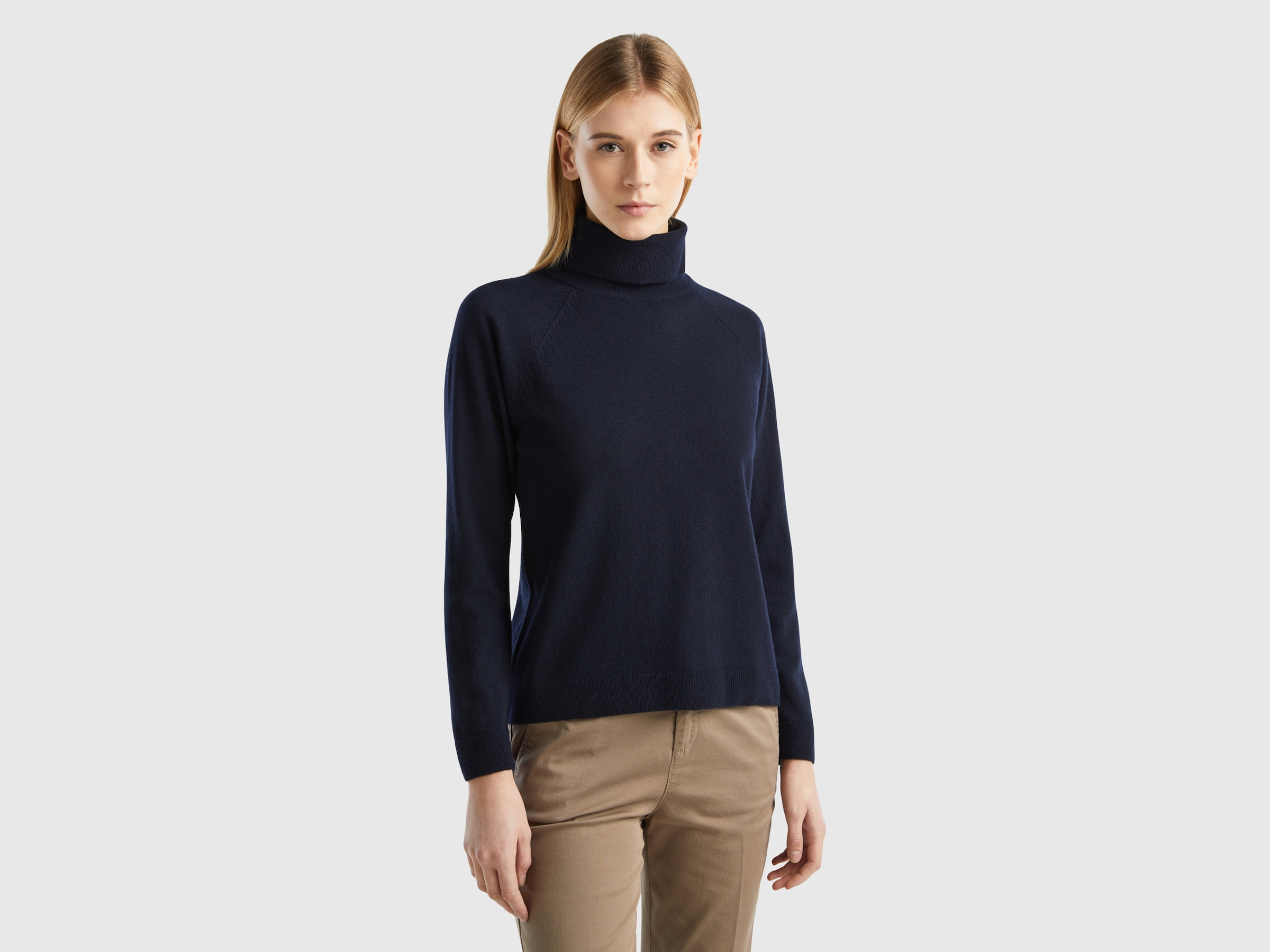 United Colors of Benetton Rollkragenpullover, mit Markenlabel