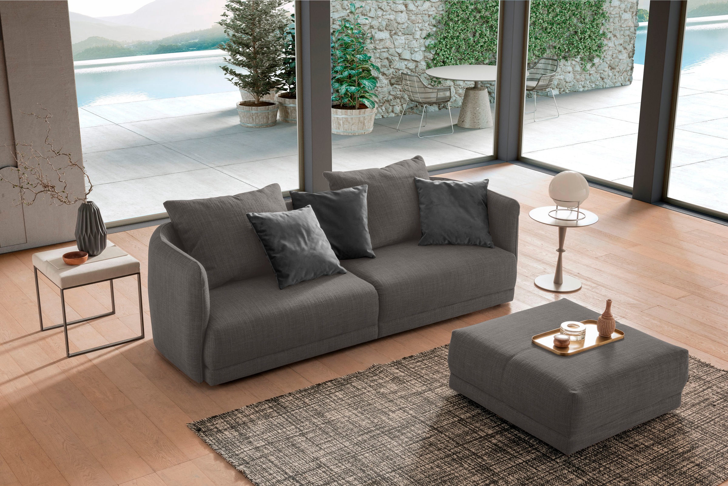 designwerk Big-Sofa »New York, anmutendes Designsofa«, mit schmaler Arm- & Rückenlehne