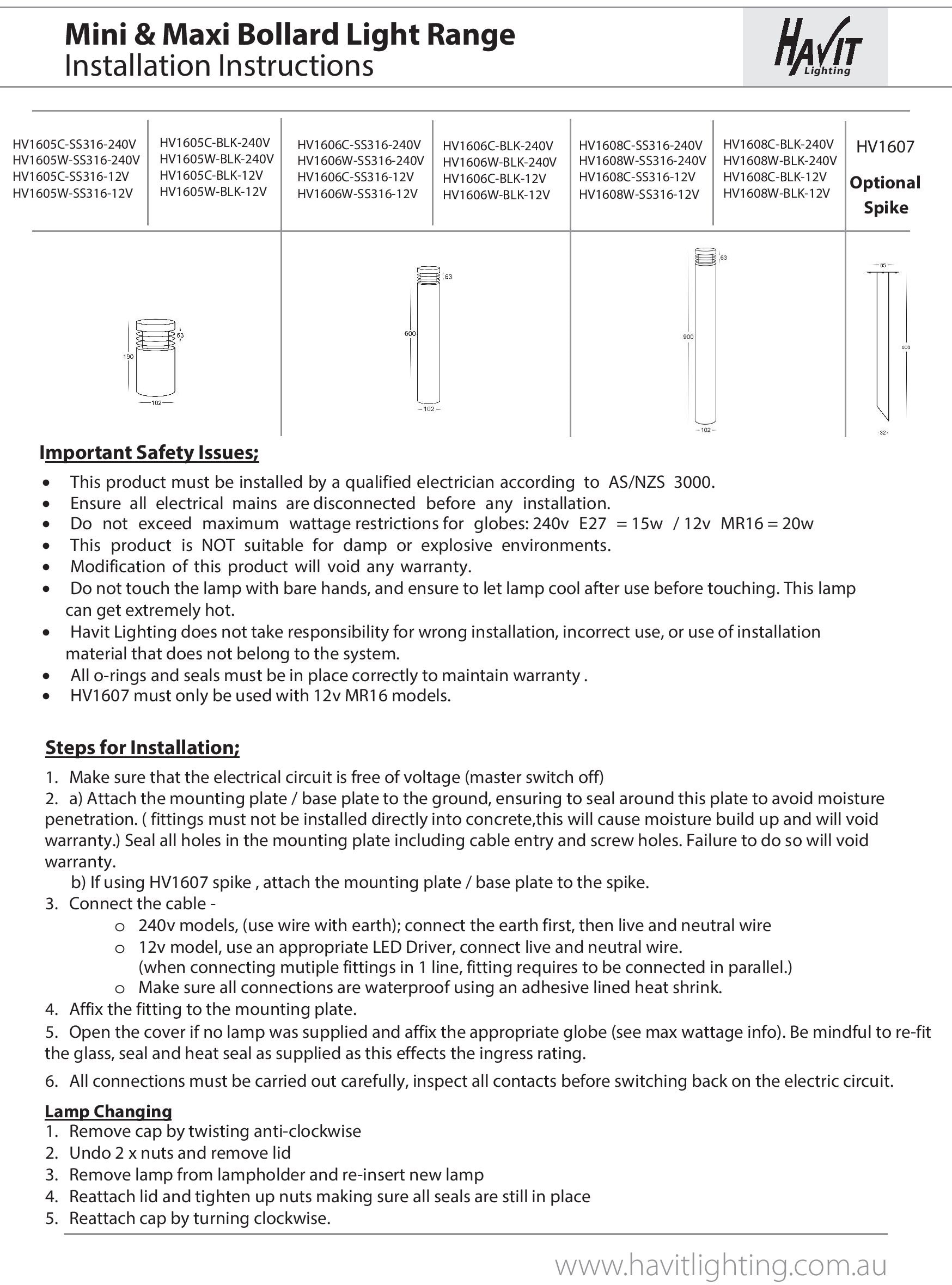 Havit Lighting LED Pollerleuchte »MAXI«, 1 flammig, Leuchtmittel E27 | Leuchtmittel wechselbar