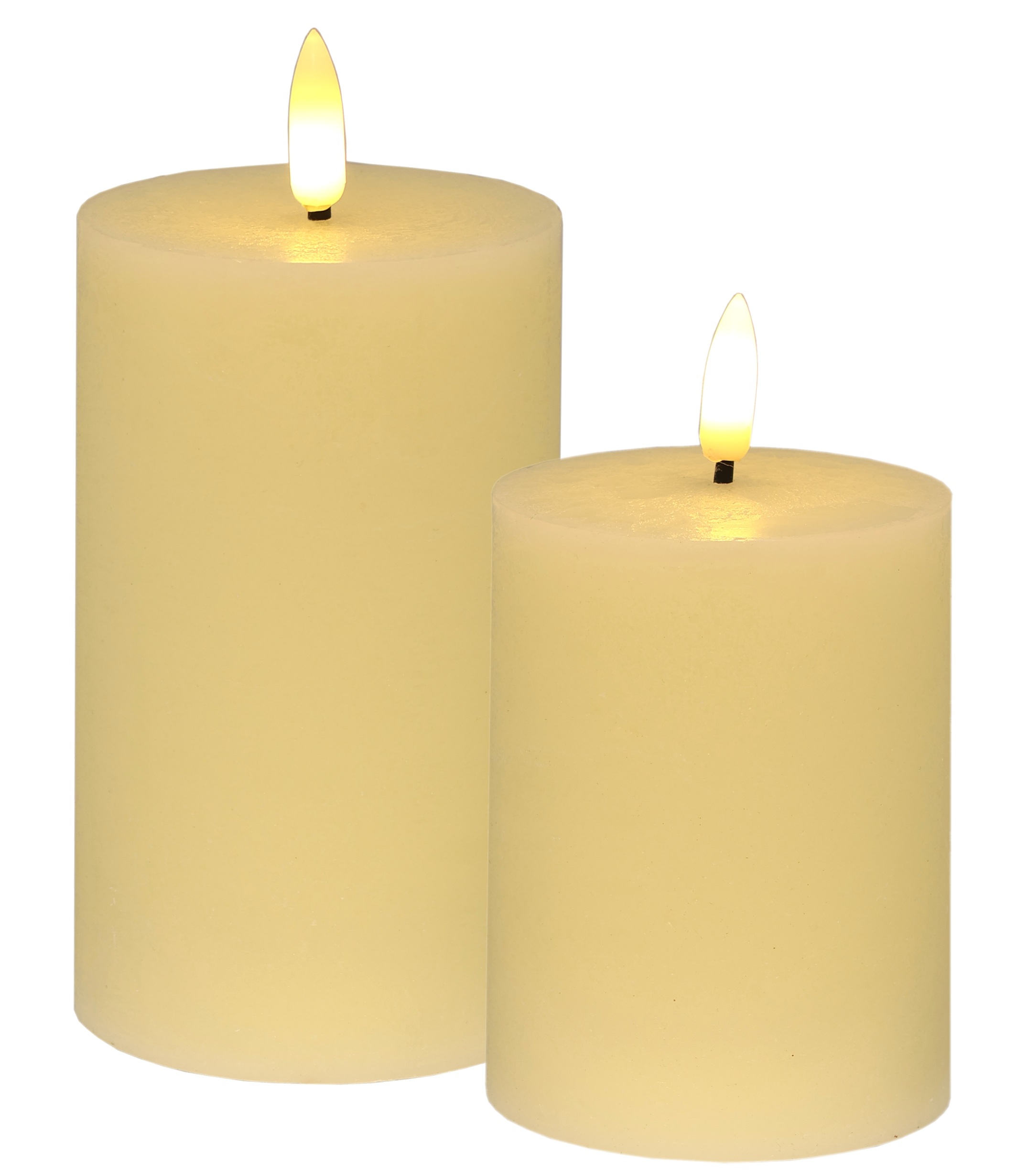 I.GE.A. LED-Kerze »LED Echtwachskerze 2er Set«, Mit Timer Flackernd Stumpenkerze Adventskerzen Adventskranz