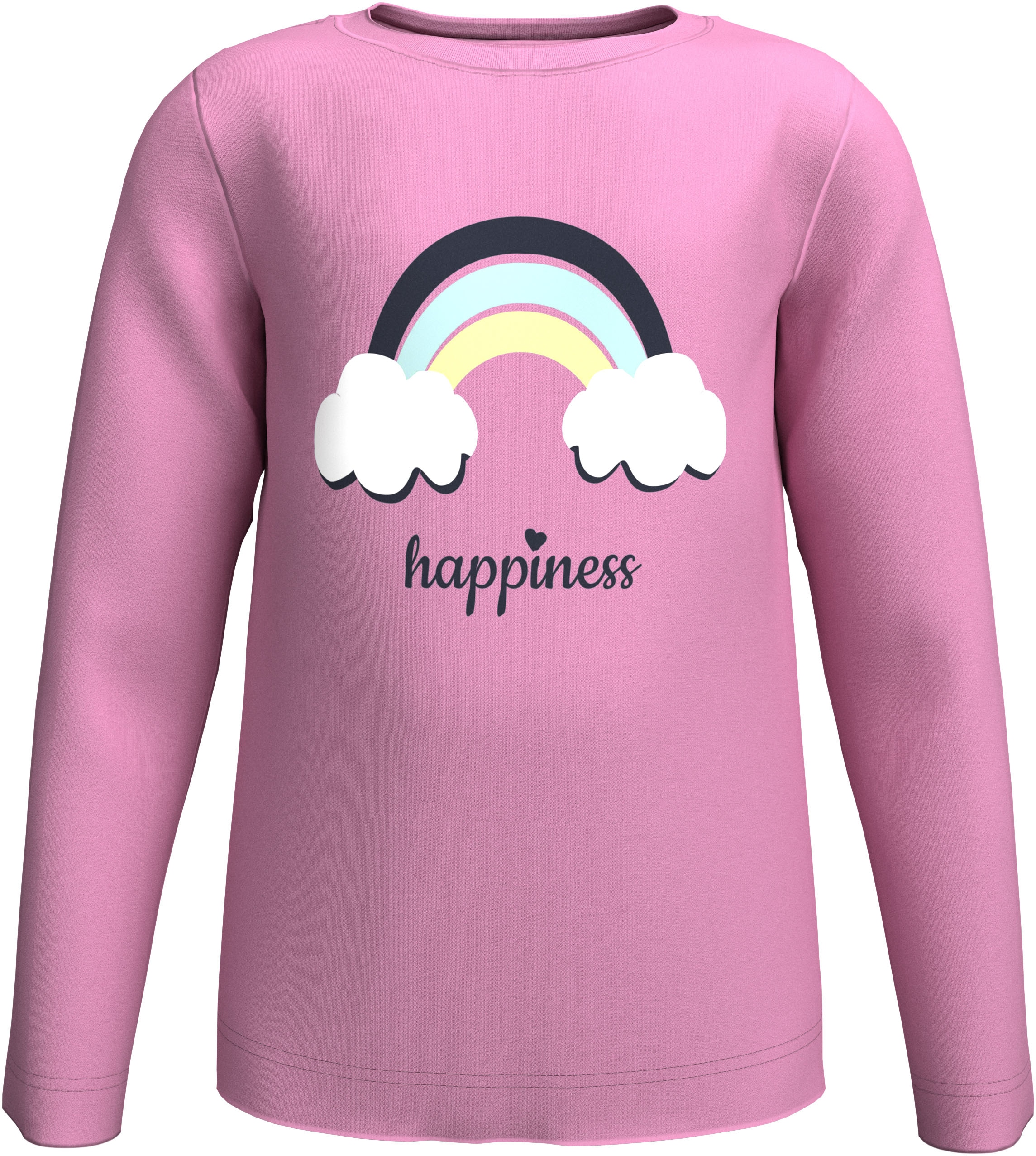 KIDSWORLD Langarmshirt »2er Pack 1x uni + 1x geringelt Langarmshirts«, (2 tlg.), 2er Pack Shirts mit Regenbogen und Ringel
