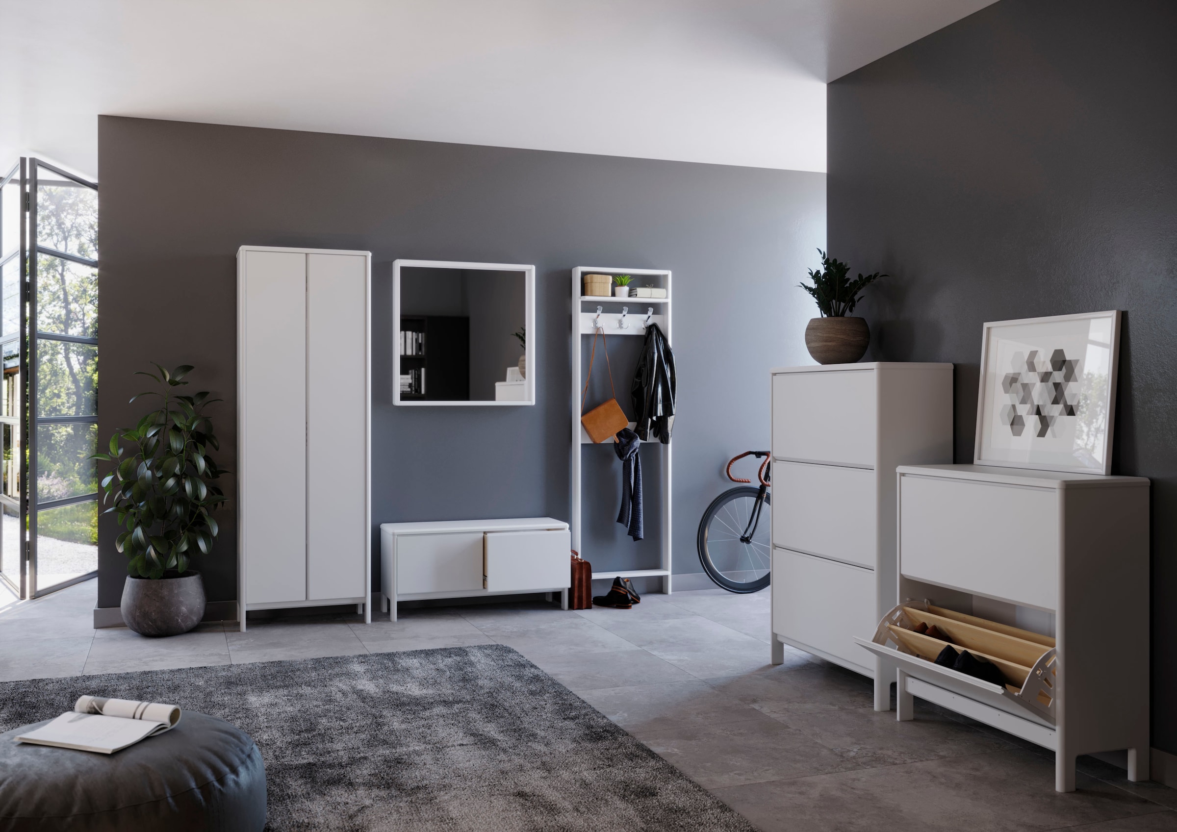 Home affaire Garderoben-Set »Luven«, (Set, 3 St.), aus Massivholz, FSC®, bestehend aus Spiegel, Paneel und Kommode
