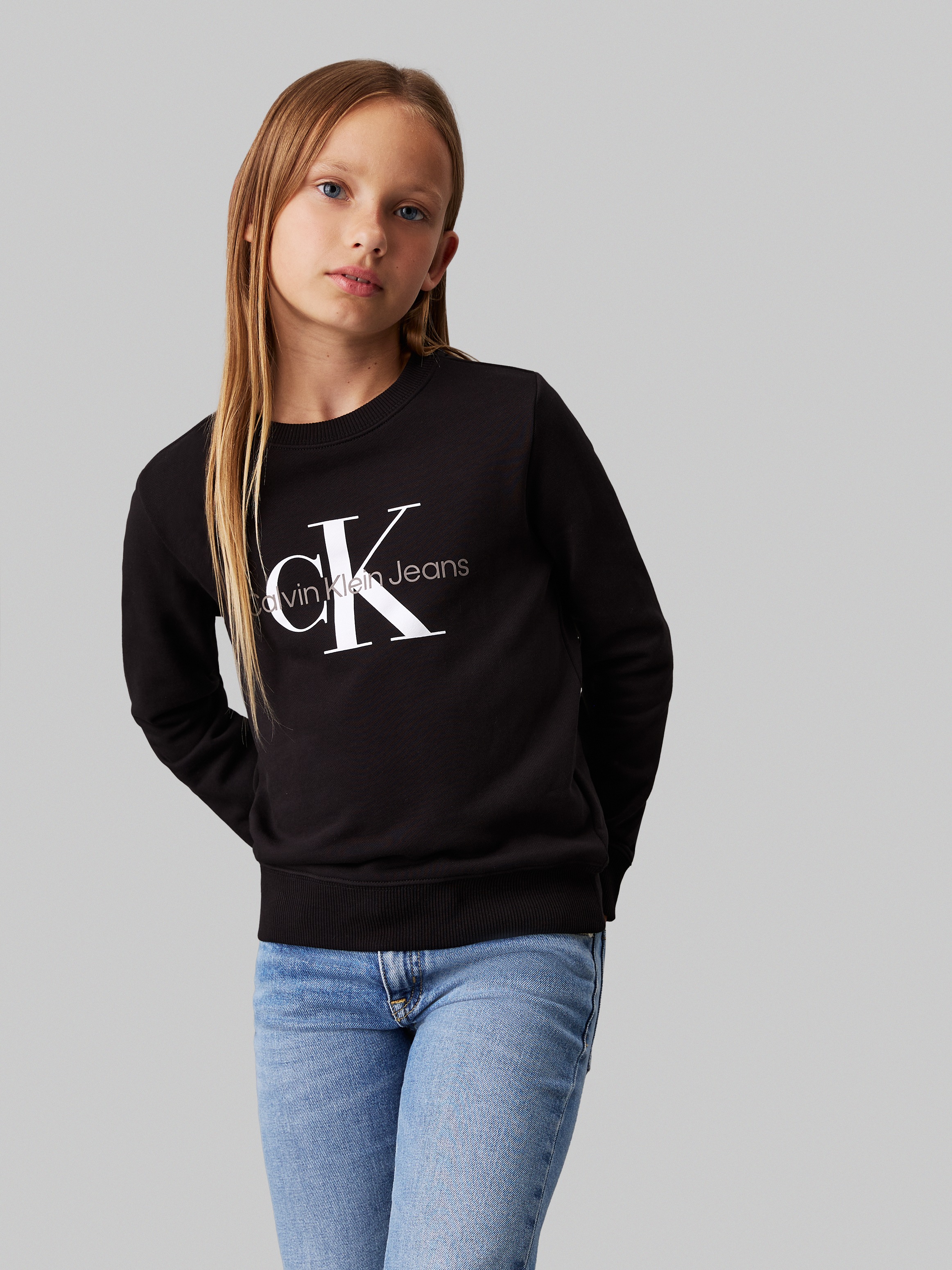 Calvin Klein Jeans Sweatshirt »CK Monogram Terry Cn«, für Kinder bis 16 Jahre und mit Logodruck