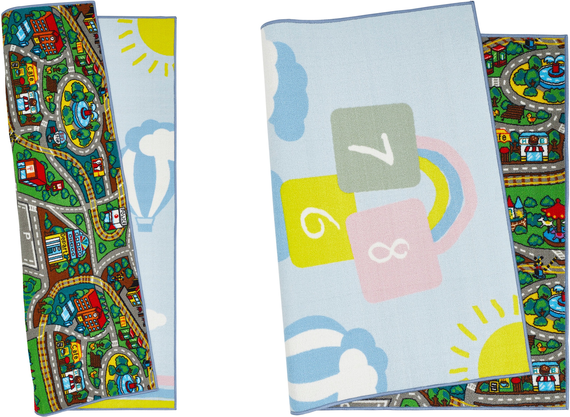 Andiamo Kinderteppich »Duo«, rechteckig, 10 mm Höhe, Spielteppich, Strassenteppich, beidseitig verwendbar, Hüpfkästchen