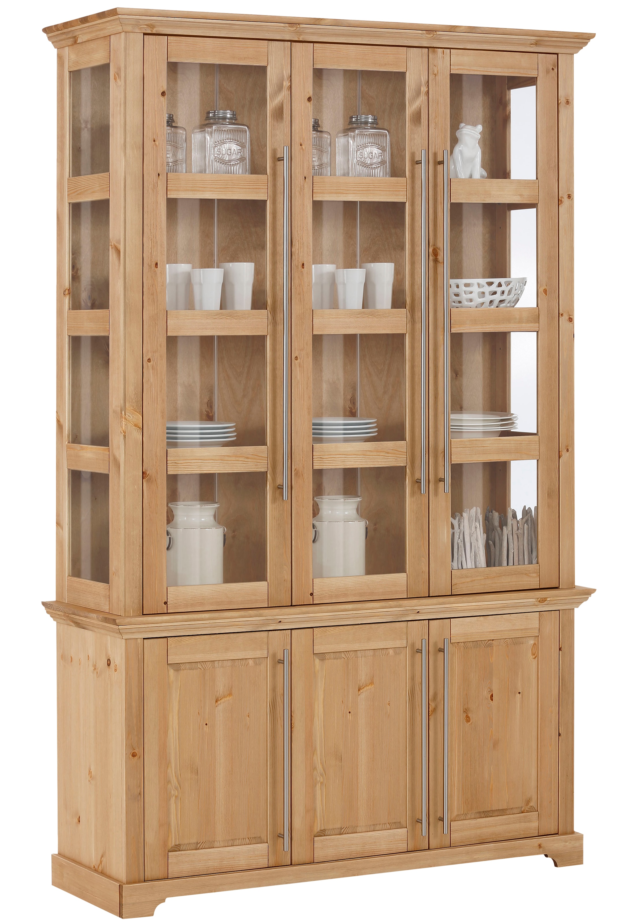 Vitrine »Meliss«, aus massiver Kiefer, FSC® Breite 132 cm