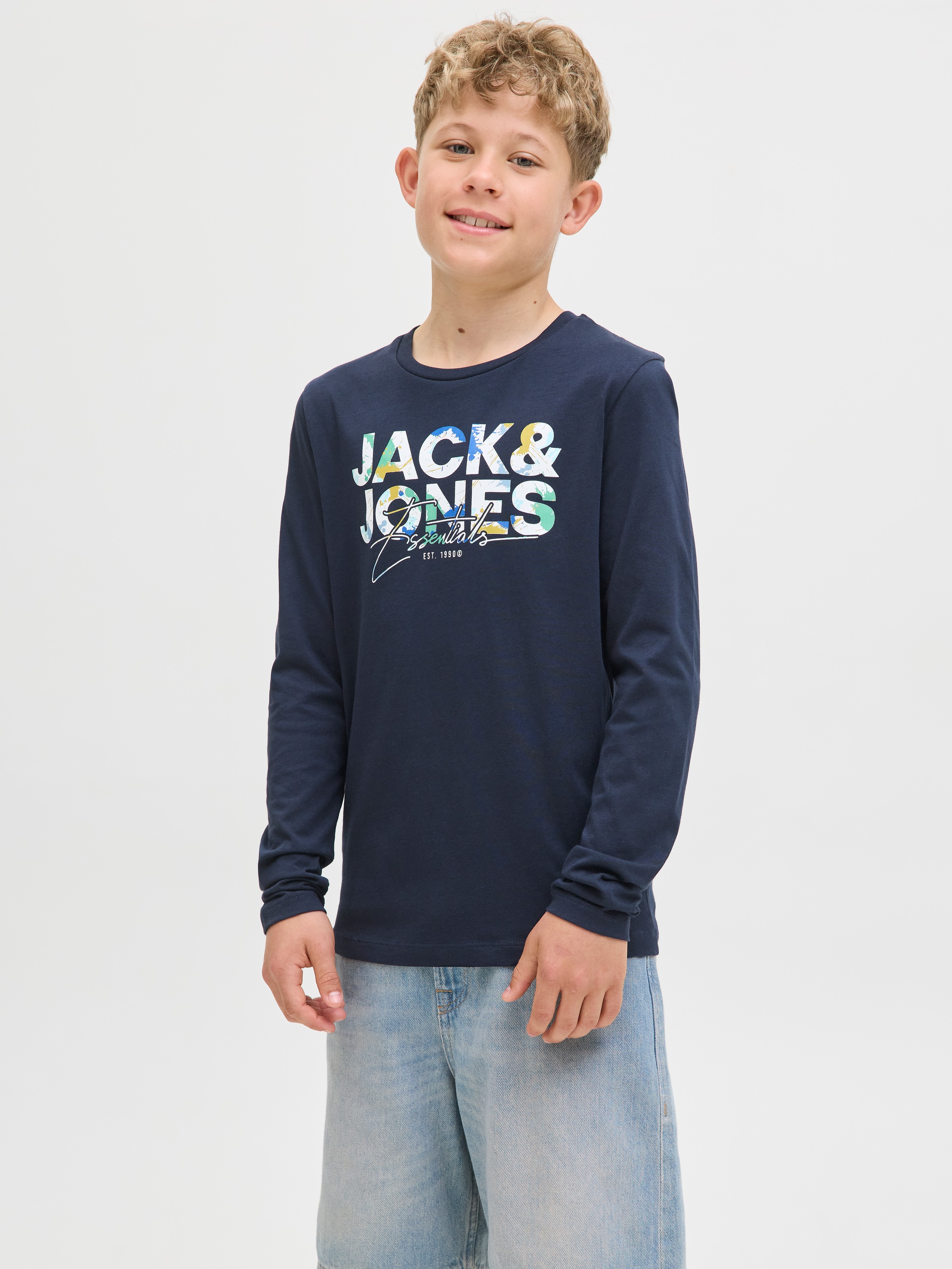 Jack & Jones Junior Langarmshirt »JJGEPLAS TEE LS CREW NECK JNR«