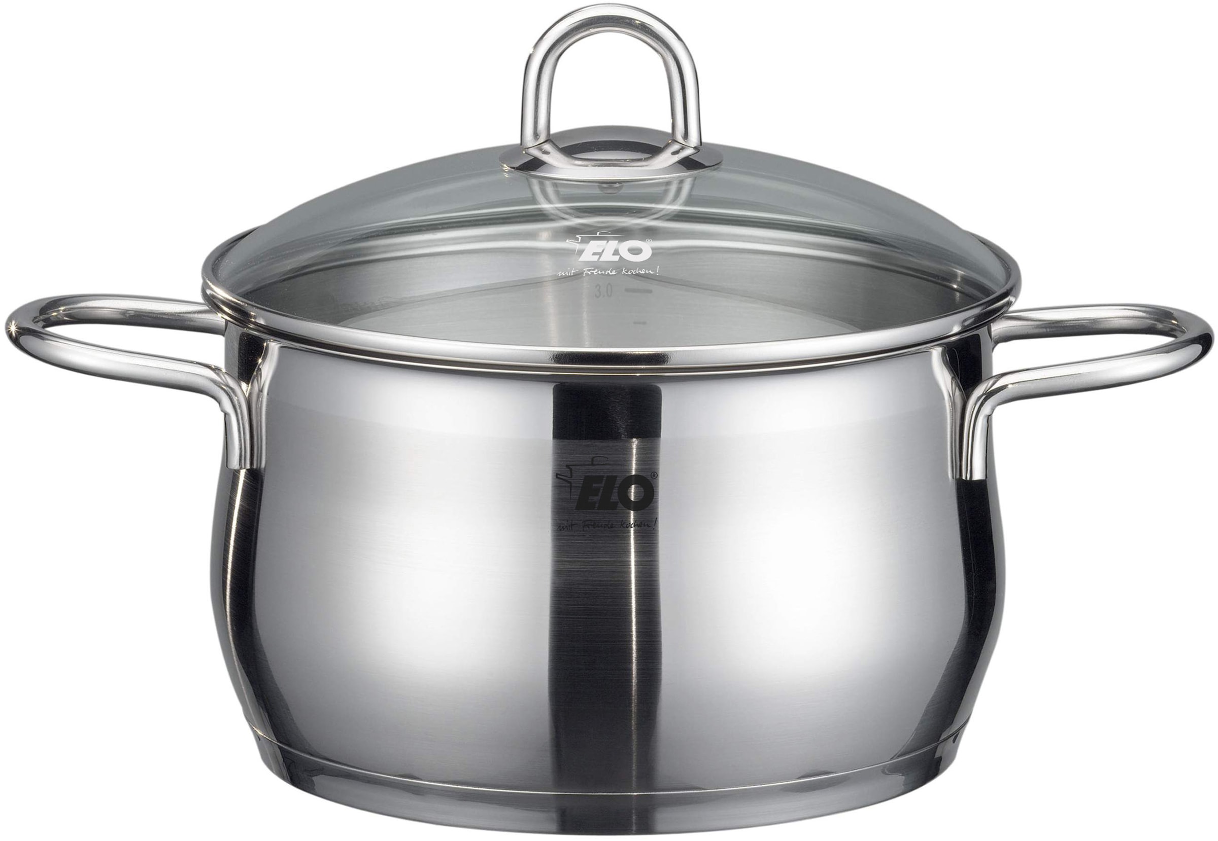 Elo Topf-Set »Platin«, Edelstahl 18/10, (Set, 9 tlg., 1 Bratentopf 20 cm, je 1 Fleischtopf 16/20/24 cm, 1 Kasserolle 16 cm), Induktion