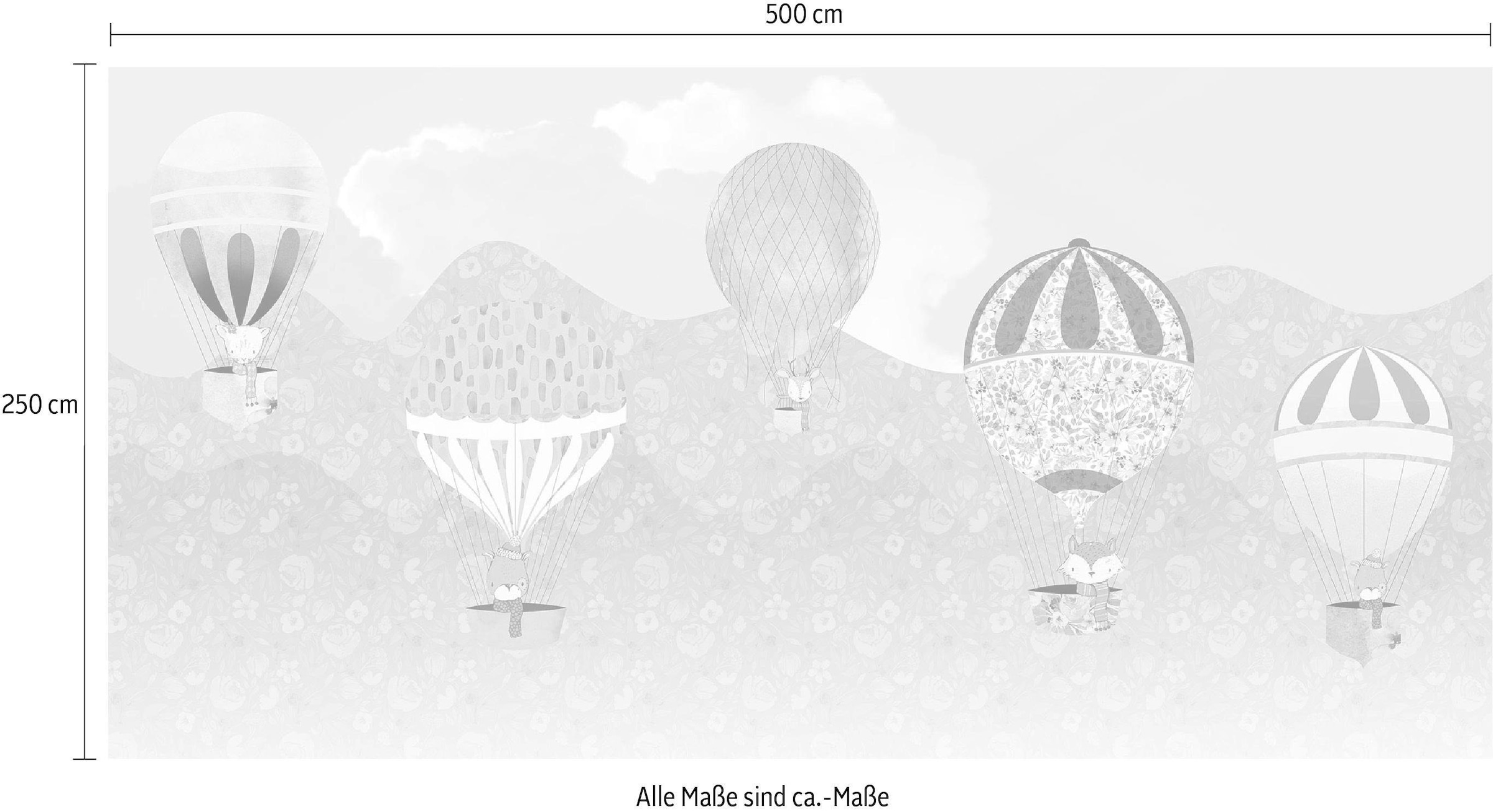 ❤ Komar Vliestapete (Breite Vliestapete, »Pure Happy Balloon«, 100 500x250 Bahnbreite Shop Jelmoli-Online Comic, cm x im cm Höhe), ordern