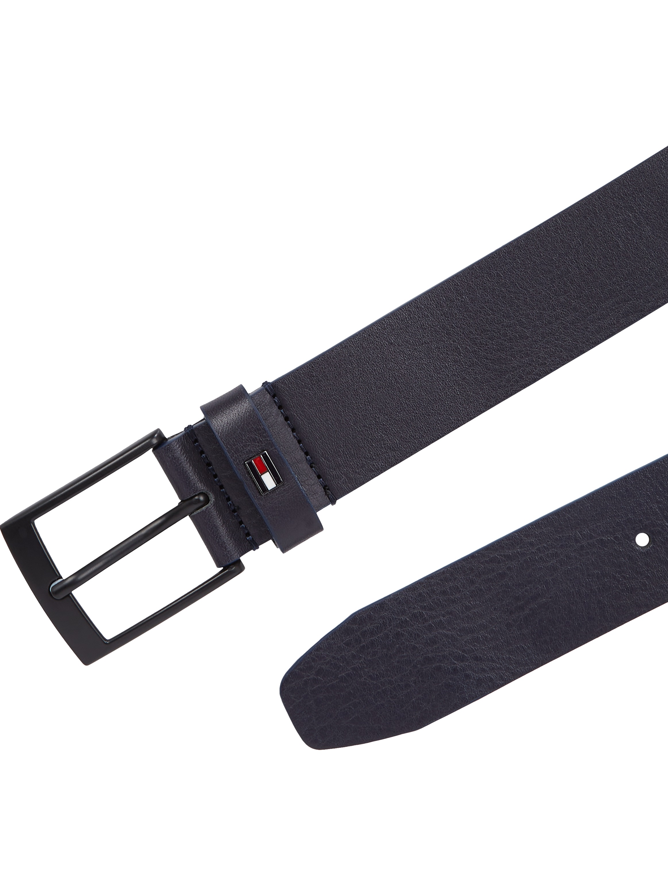 Tommy Hilfiger Ledergürtel »ADAN 3.5 EXT«, Metalllogopatch, Einfachdornschnalle