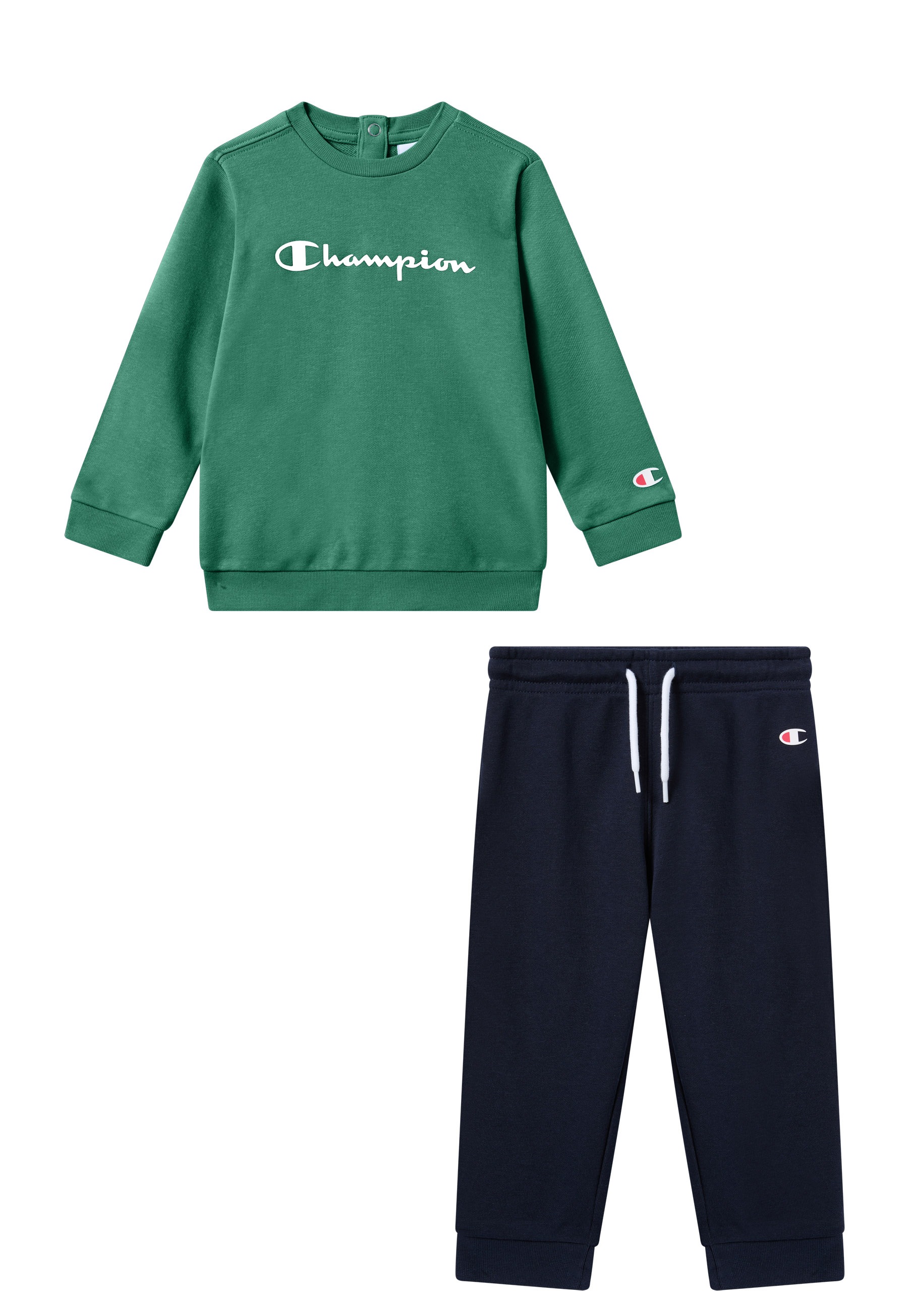 Champion, Unisex, Jogginganzug »ICONS CONTRAST Toddler Terry Crewneck Sweatsuit« 2 tlg. weiches Material, für Sportmode, foli, nny, 92, Jogginganzug 