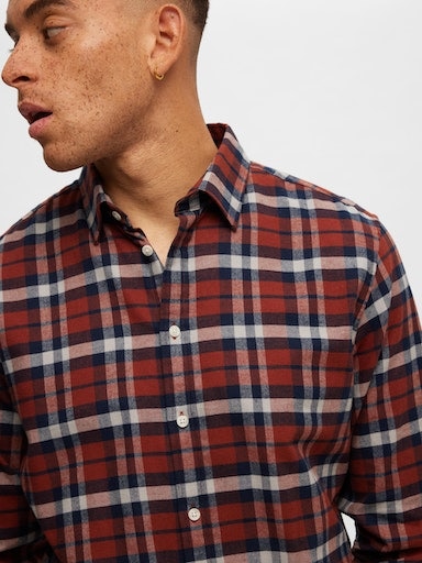 SELECTED HOMME Langarmhemd »SLHSLIMOWEN-FLANNEL SHIRT LS NOOS«