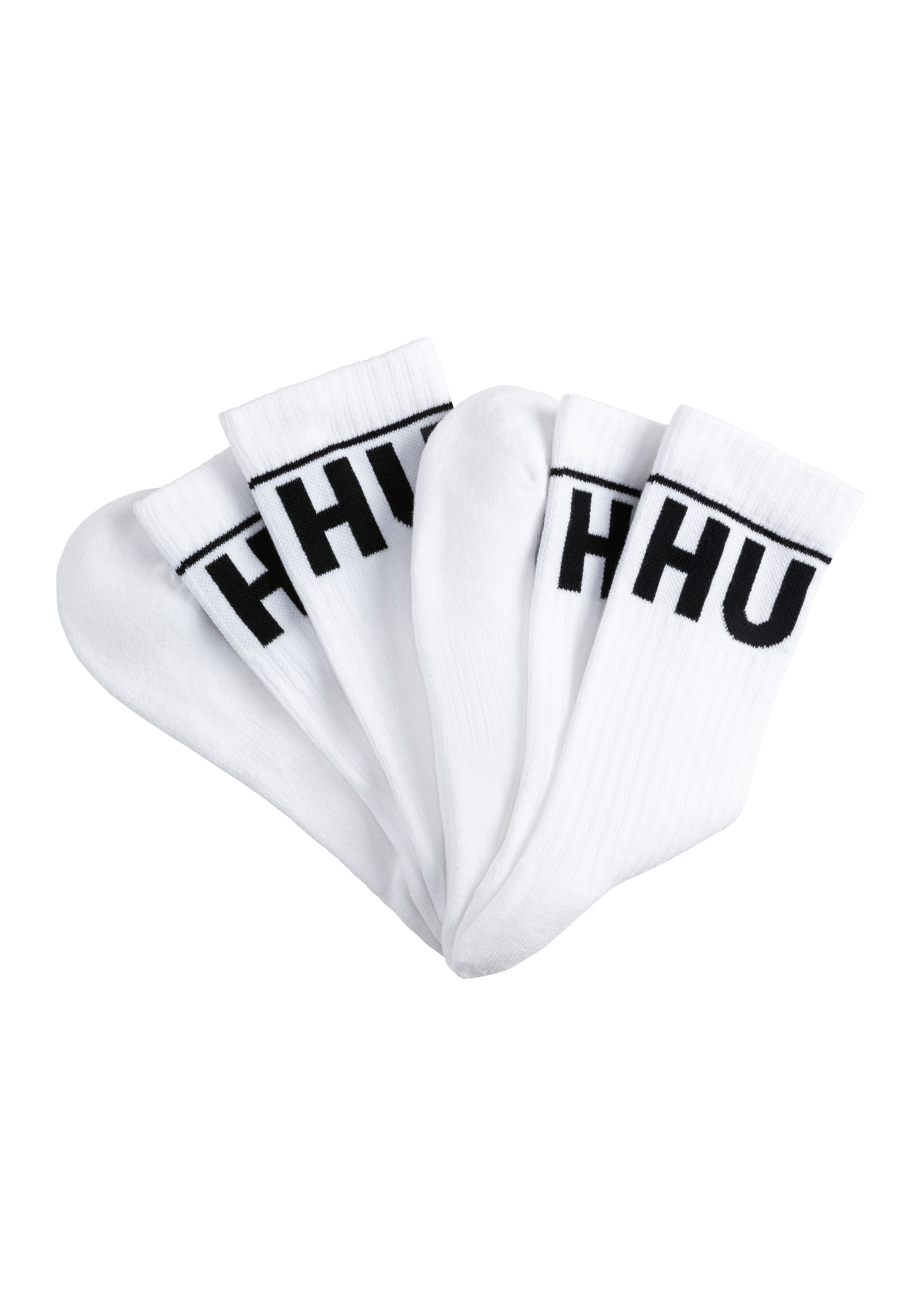 HUGO Underwear Freizeitsocken »2P QS RIB ICONIC CC« Packung, 2er, 2 Stk. tlg. mit kontrastfarbenen HUGO Schriftzug