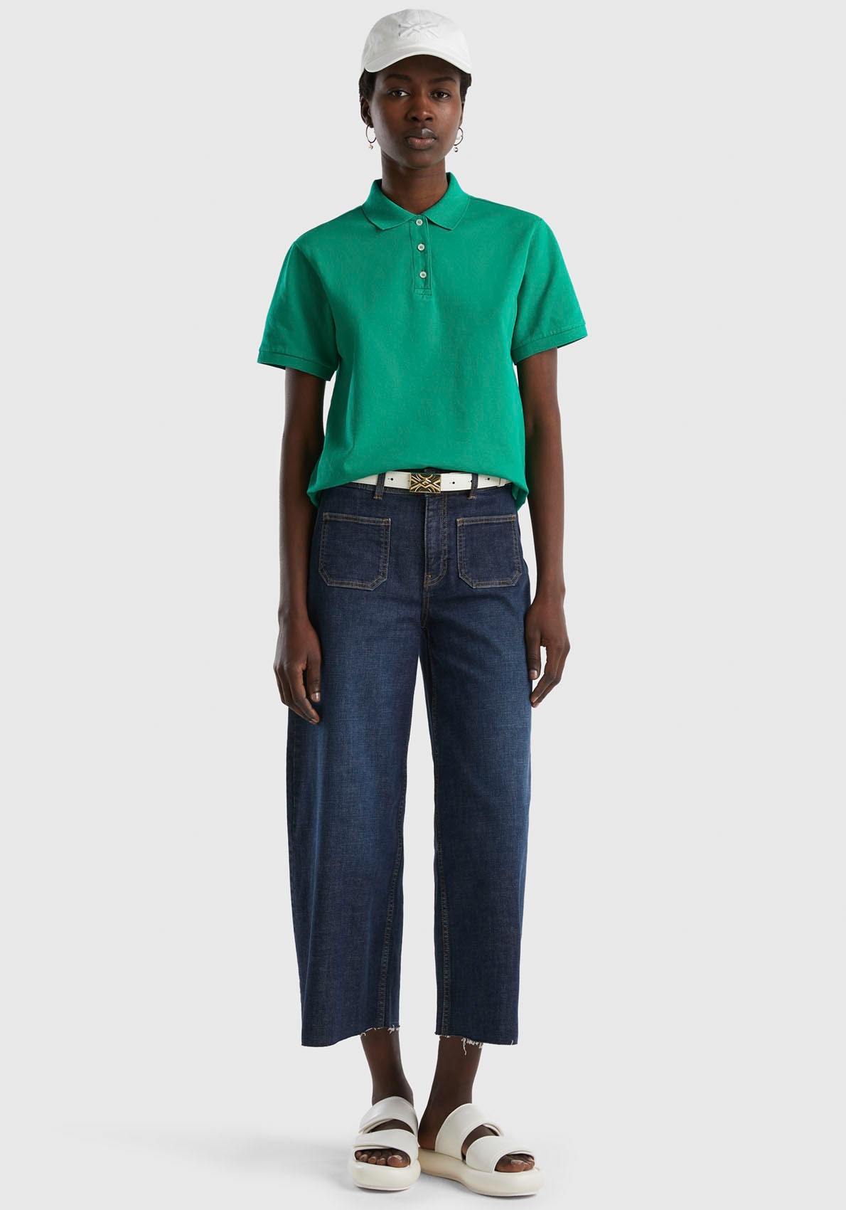 bei United Schweiz mit online perlmuttfarbenen of Knöpfen Colors Benetton Jelmoli-Versand bestellen Poloshirt,