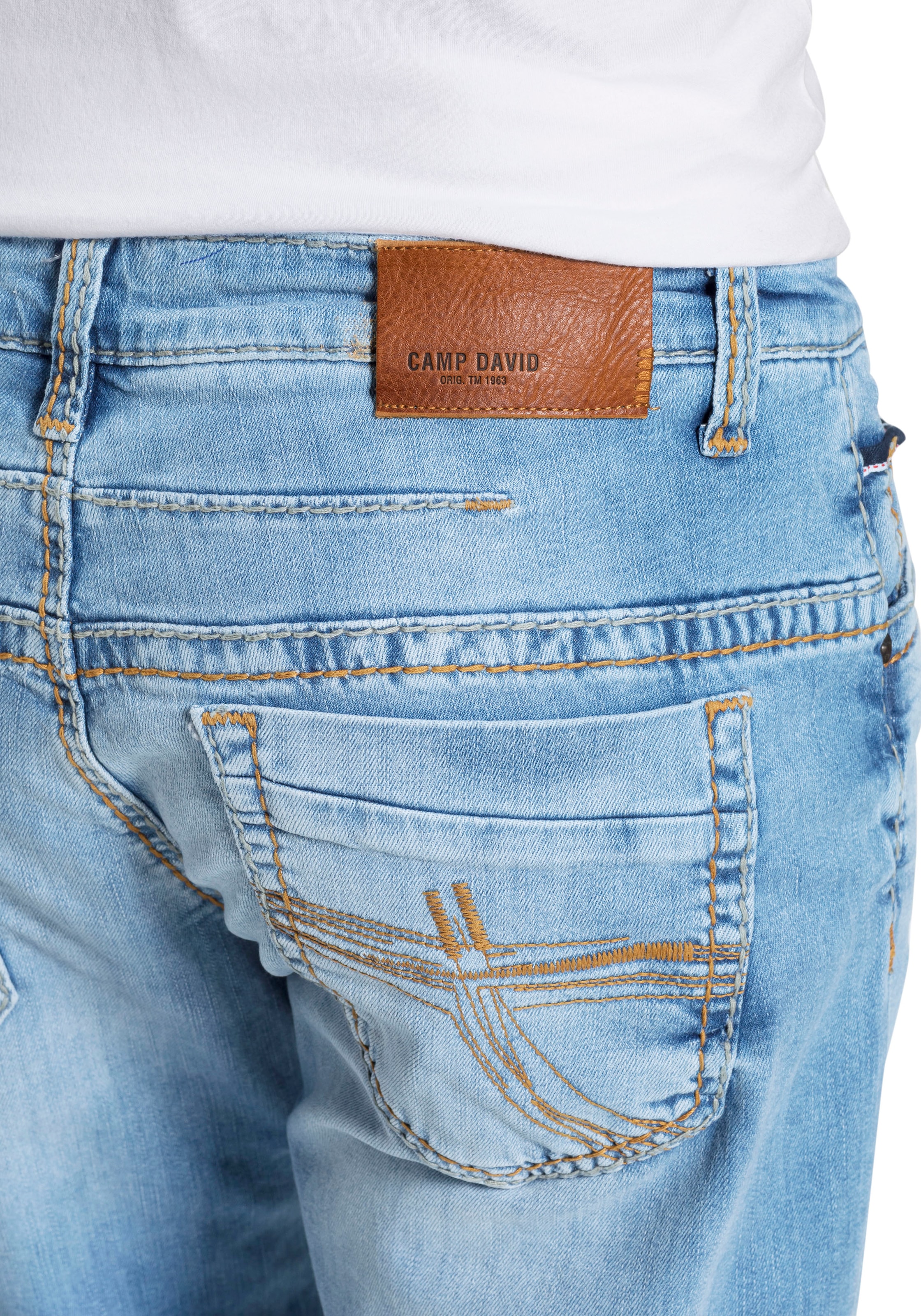 CAMP DAVID Loose-fit-Jeans »CO:NO:C622«, mit | shoppen Jelmoli-Versand Nähten markanten online