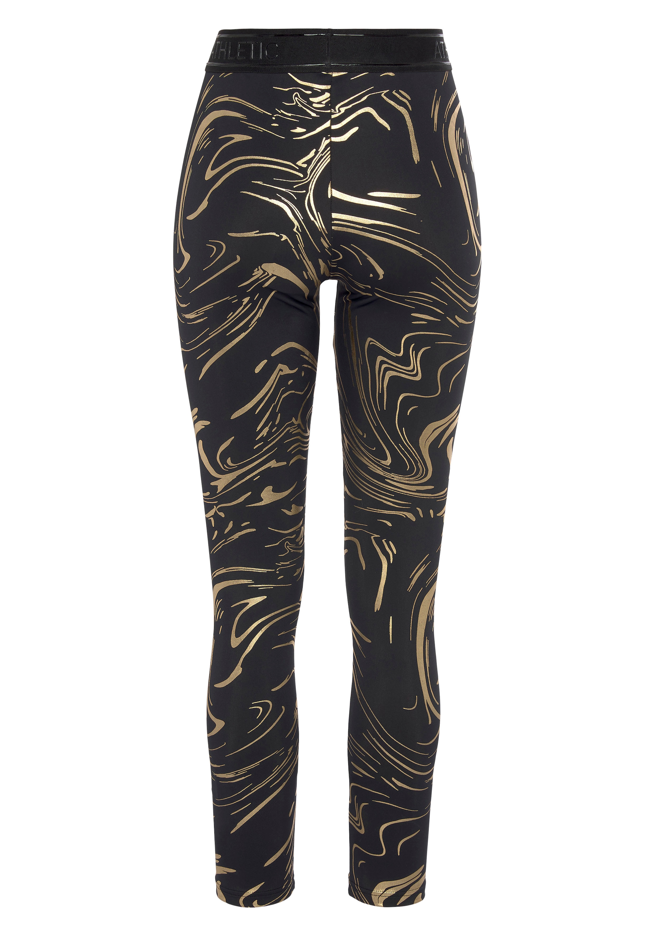 LASCANA ACTIVE Funktionsleggings »-Sportleggings«, mit glänzendem Print und 3D Schriftzug