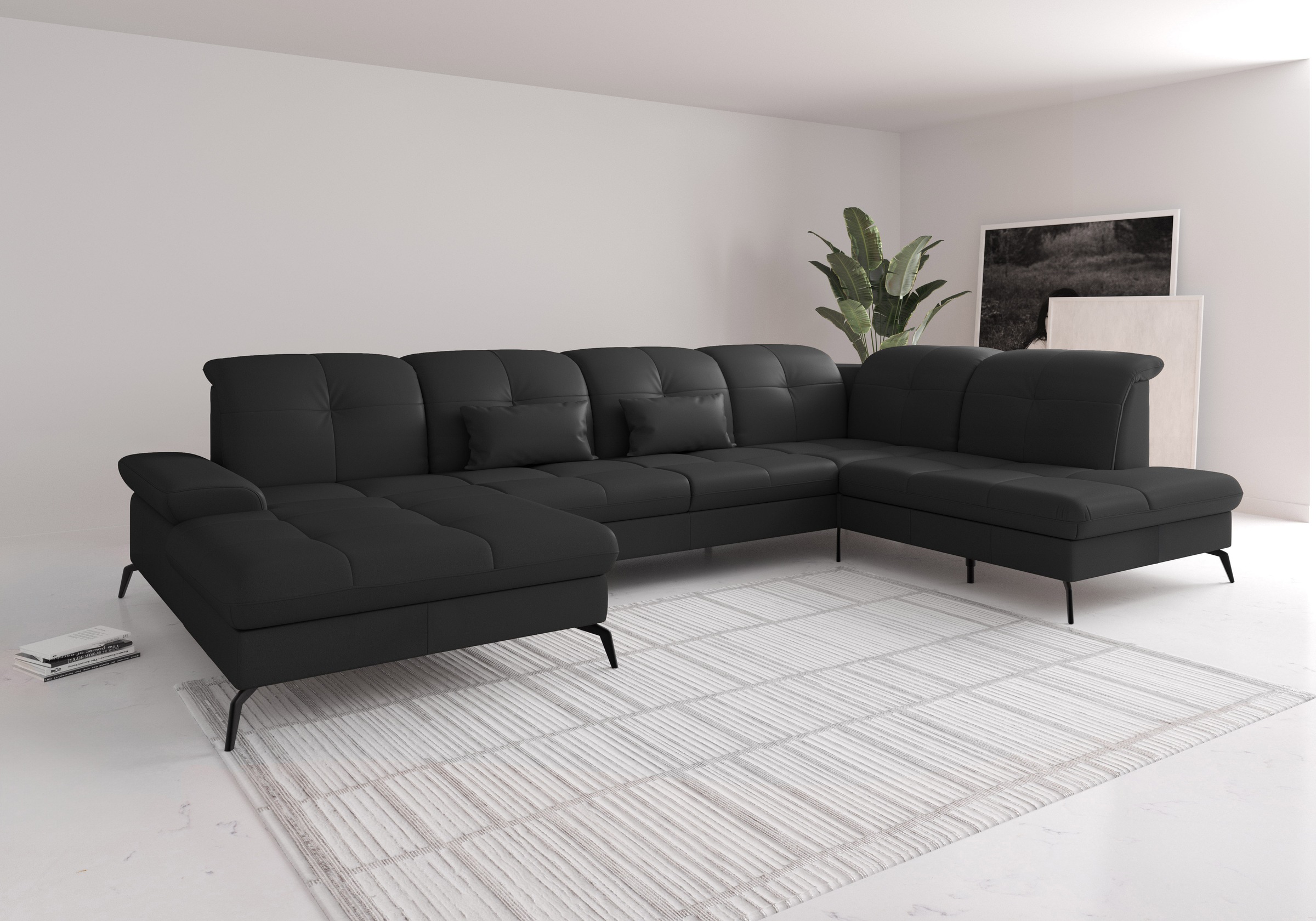 sit&more Wohnlandschaft "Amica, U-Form, inkl. Sitztiefenverstellung und Armteilverstellung" wahlweise mit Kopfteilverstellung, Bettfunktion und Bettkasten