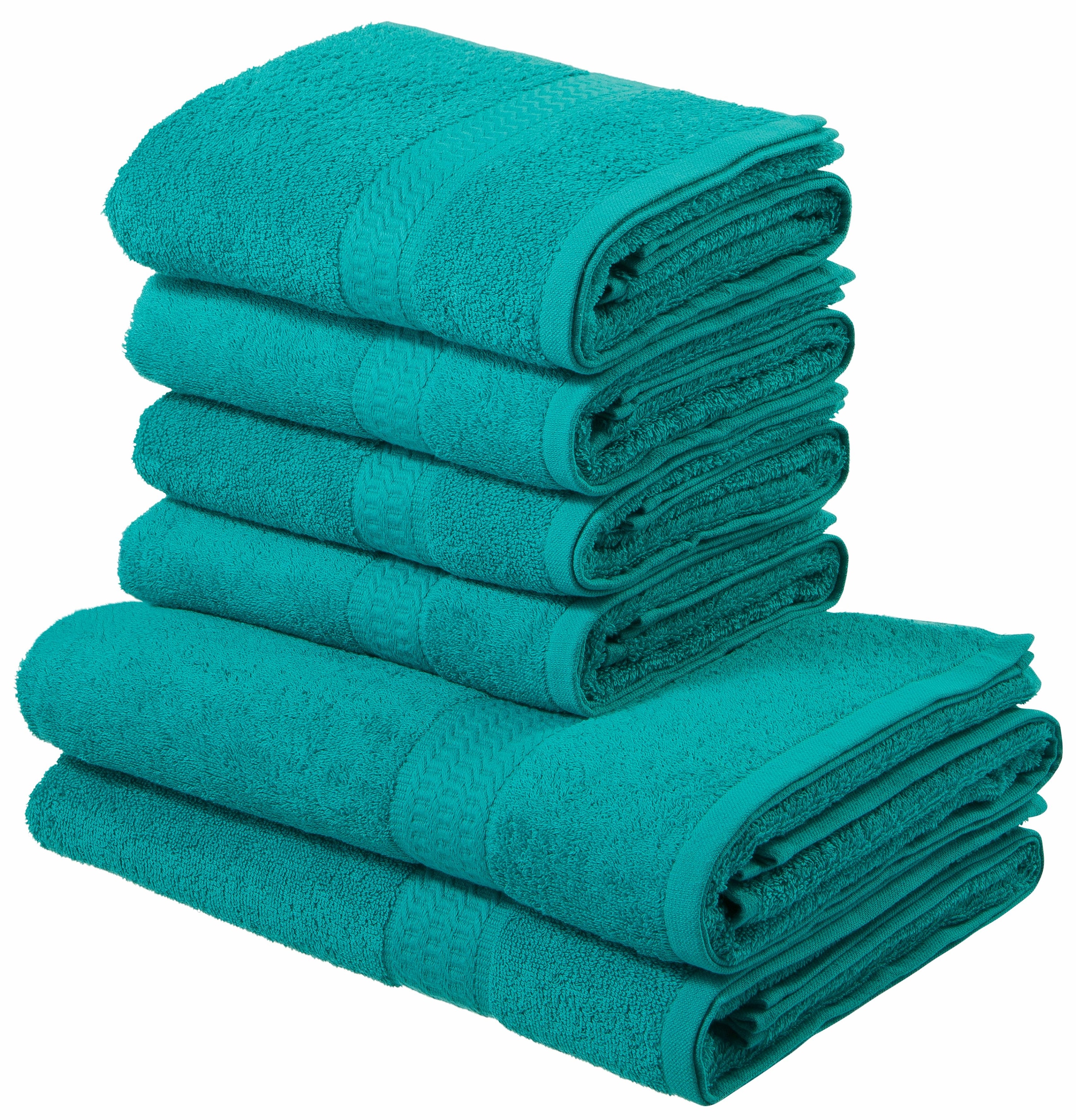 my home Handtuch Set »Juna«, Set, 6 tlg., Walkfrottee, Handtuch-Set, mit  Bordüre, Handtücher in Uni-Farben, 100% Baumwolle online kaufen |  Jelmoli-Versand | Alle Handtücher