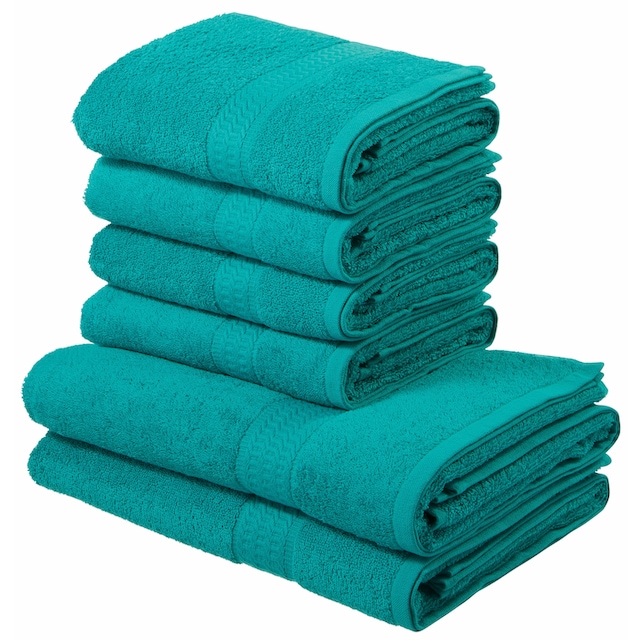 my home Handtuch Set »Juna«, Set, 6 tlg., Walkfrottee, Handtuch-Set, mit  Bordüre, Handtücher in Uni-Farben, 100% Baumwolle online kaufen |  Jelmoli-Versand