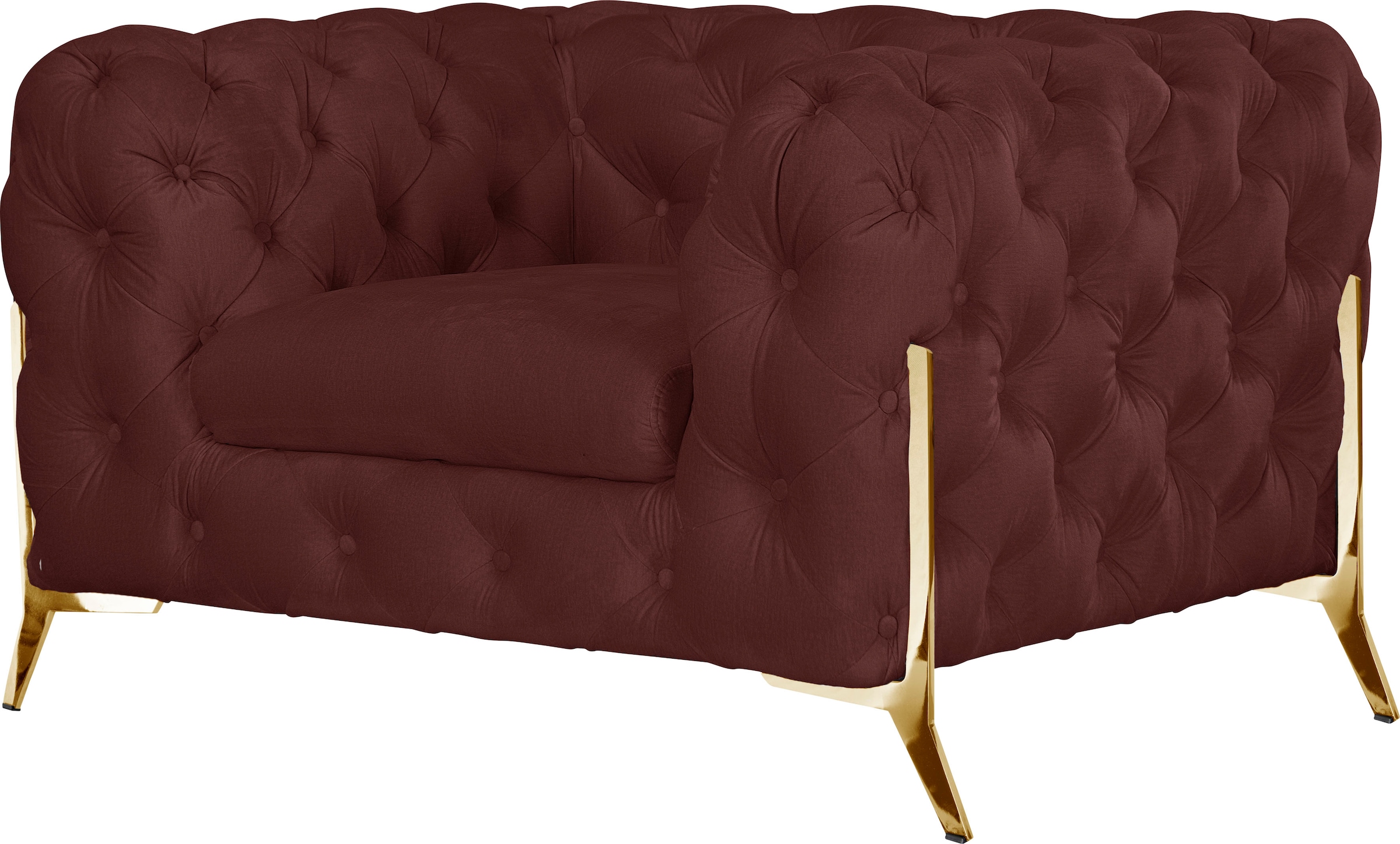 Leonique Chesterfield-Sessel »Amaury Sessel«, aufwändige Knopfheftung, moderne Chesterfield Optik, Fussfarbe wählbar