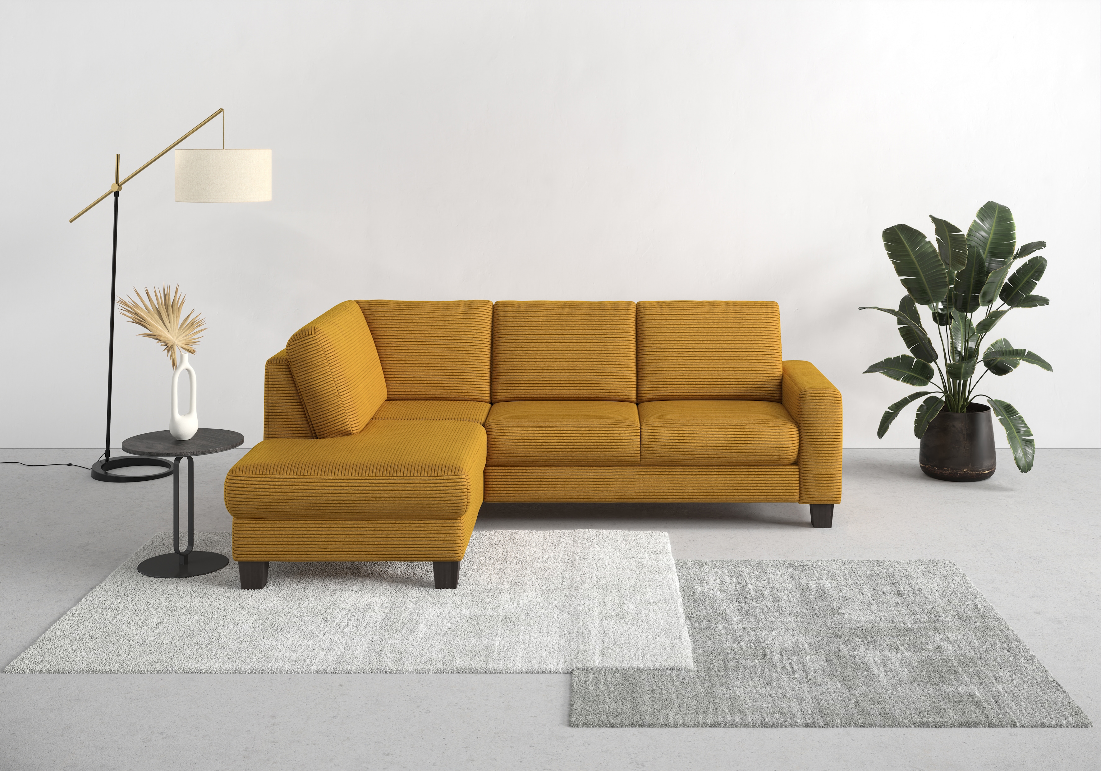 Home affaire Ecksofa "Summer L-Form" mit Ottomane, mit oder ohne Bettfunktion und Bettkasten, Cord-Bezug