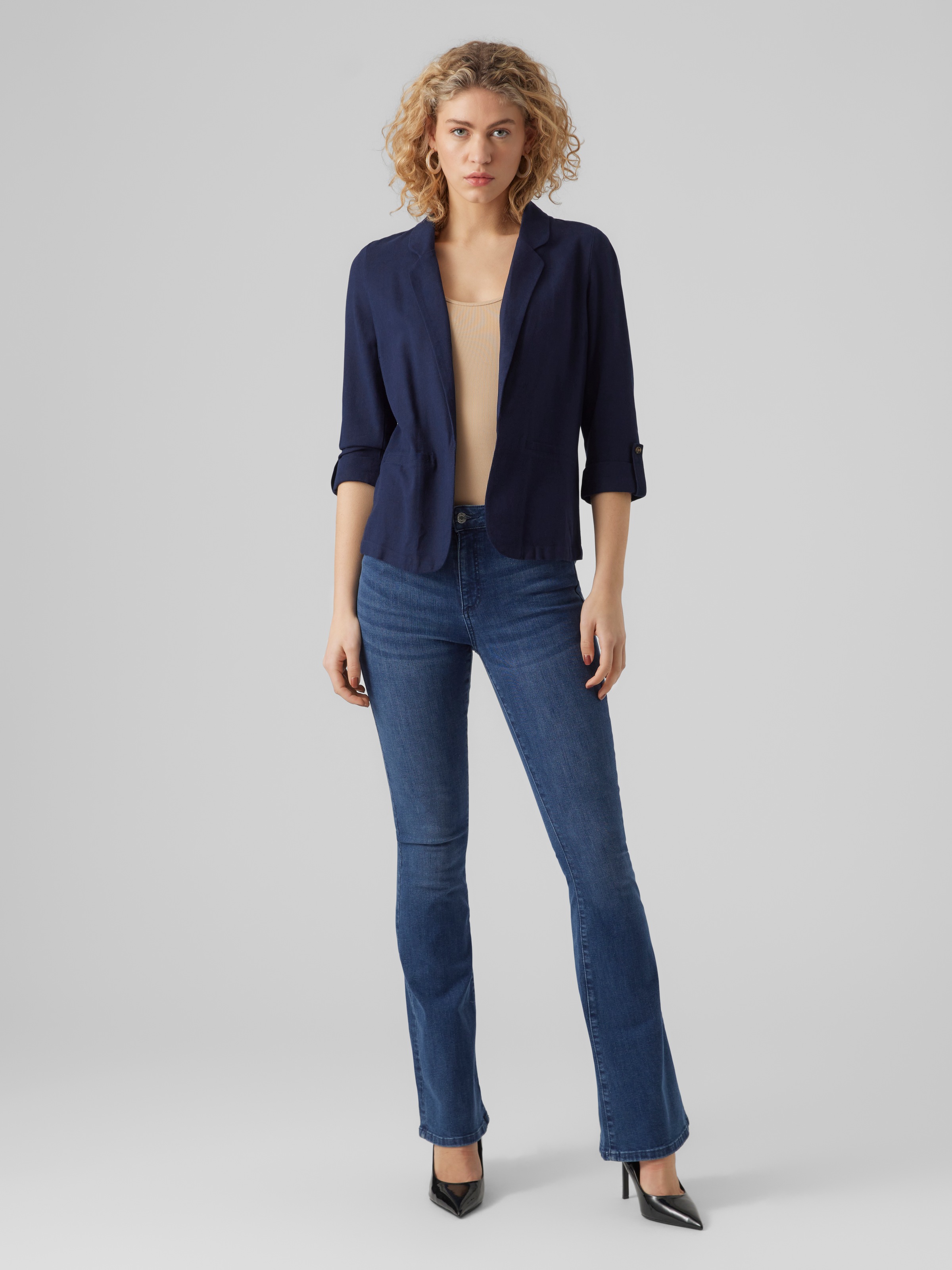Vero Moda Kurzblazer »VMJESMILO 3/4 LOOSE BLAZER WVN NOOS«, mit Leinen