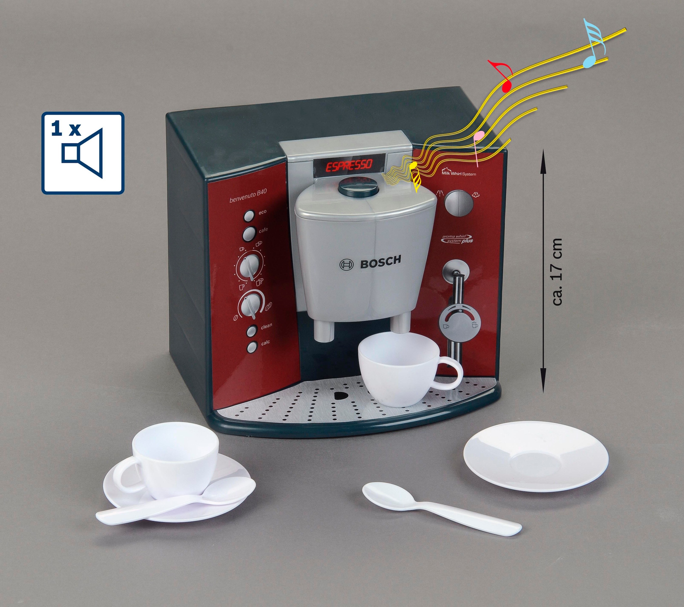 Klein Kinder-Kaffeemaschine »Bosch Kaffeemaschine mit Sound & Espressoset«, mit Soundfunktion, Made in Germany