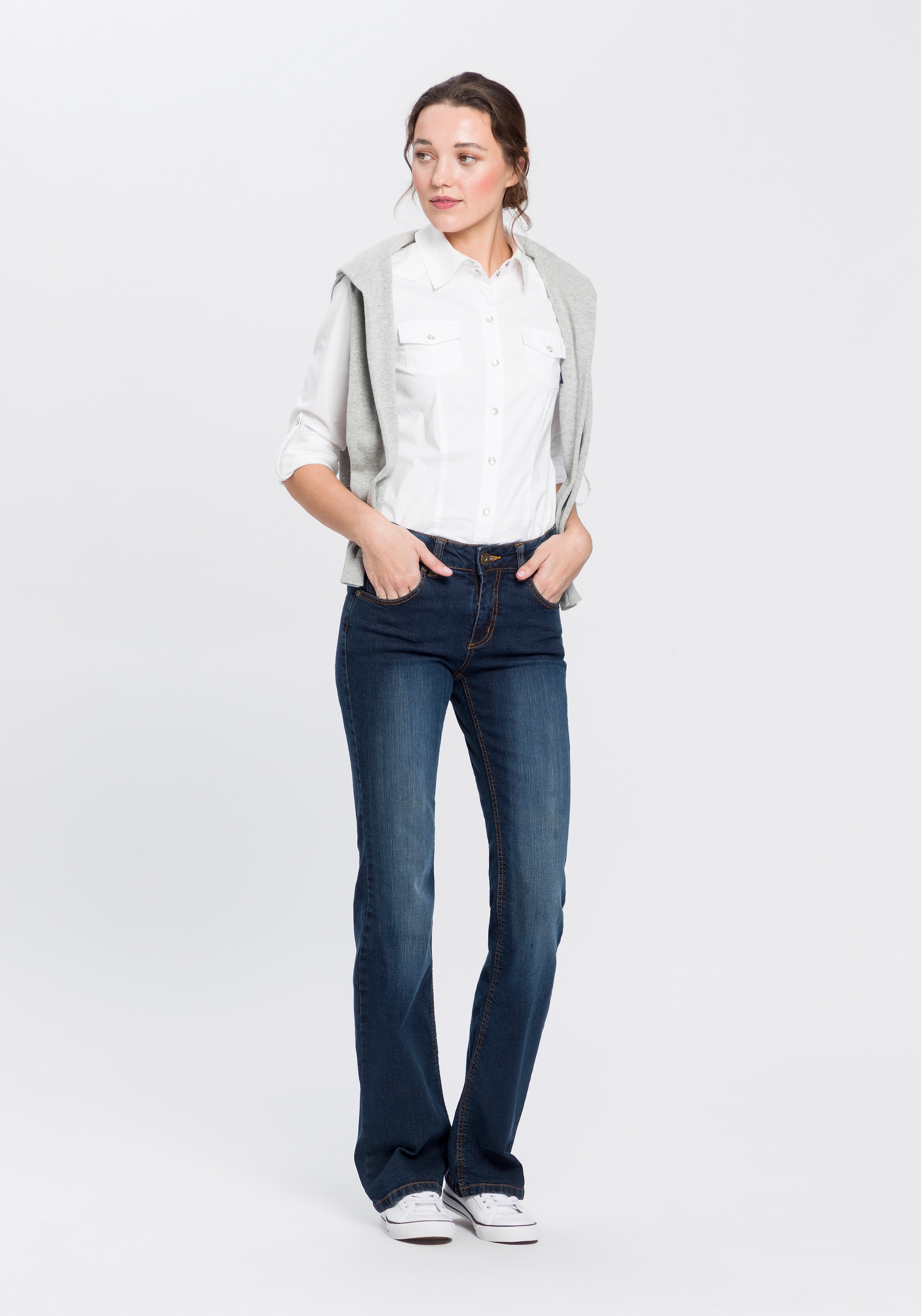 High »Bund online Waist Schweiz Arizona mit Gummizugeinsatz«, shoppen Jelmoli-Versand seitlichem bei Bootcut-Jeans