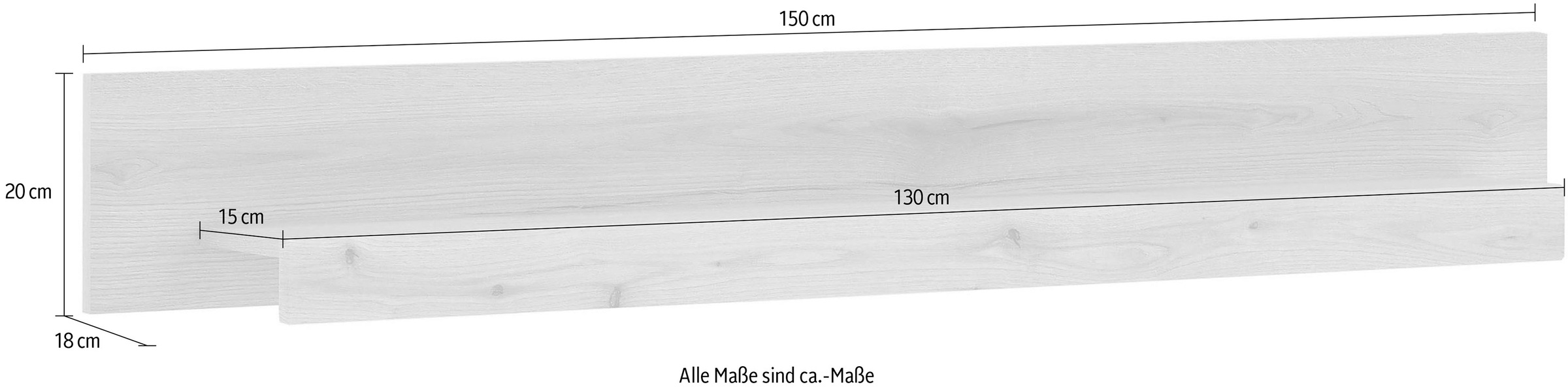INOSIGN Wandboard »Cantara, modernes Wandregal, Hängeregal mit Ablagefach«, vielseitig einsetzbar, in Eiche Evoke oder weiss erhältlich