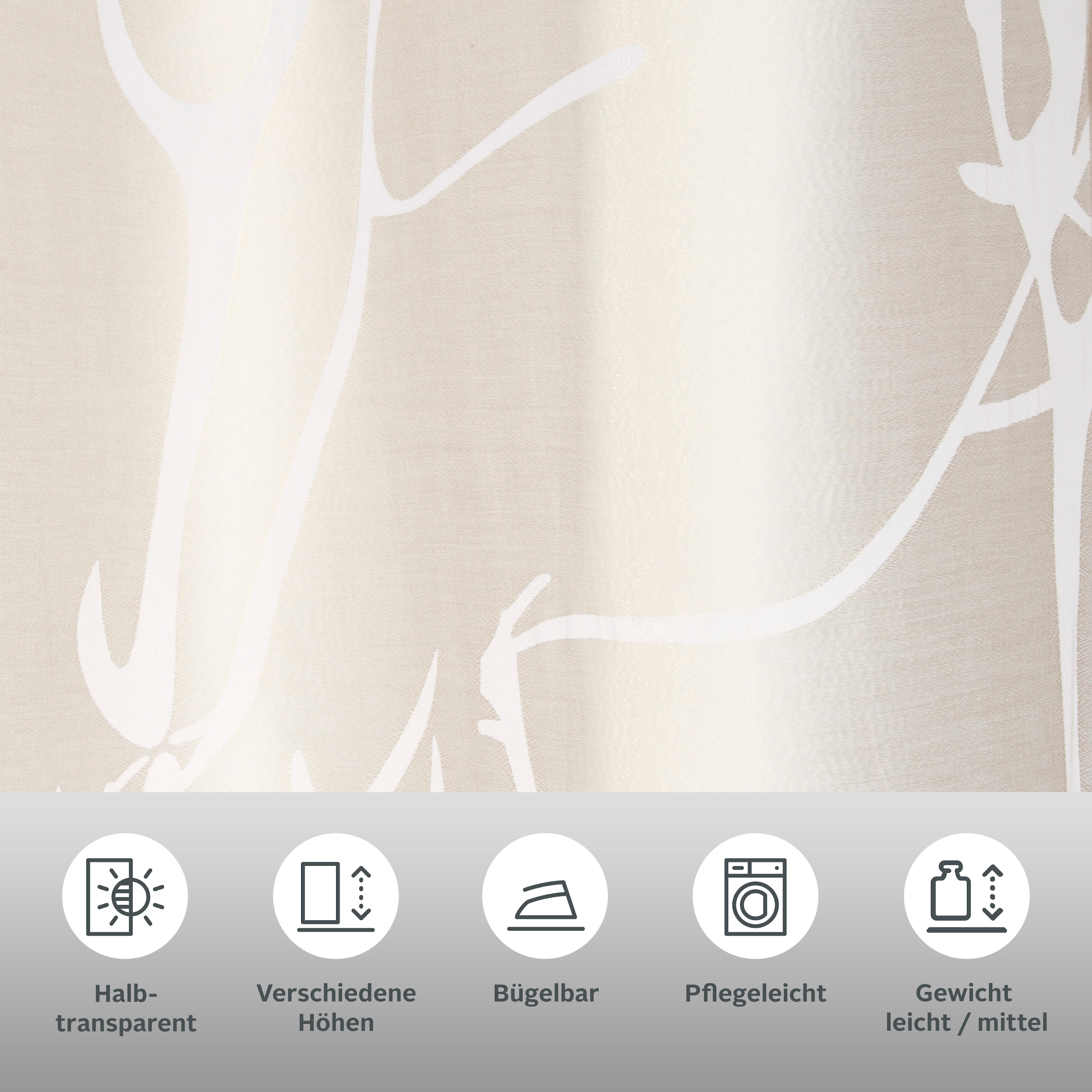 my home Gardine »Anna«, (1 St.), Äste-Motiv, Polyester