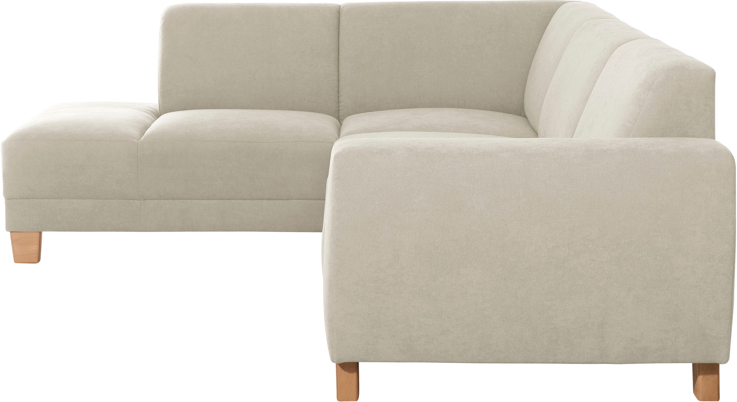 Max Winzer® Ecksofa »Blackpool modern, mittlere Sitzhärte mit hochwertiger Schaumpolsterung«, Lounge-Charakter durch niedrigen, leicht gewölbten Rücken