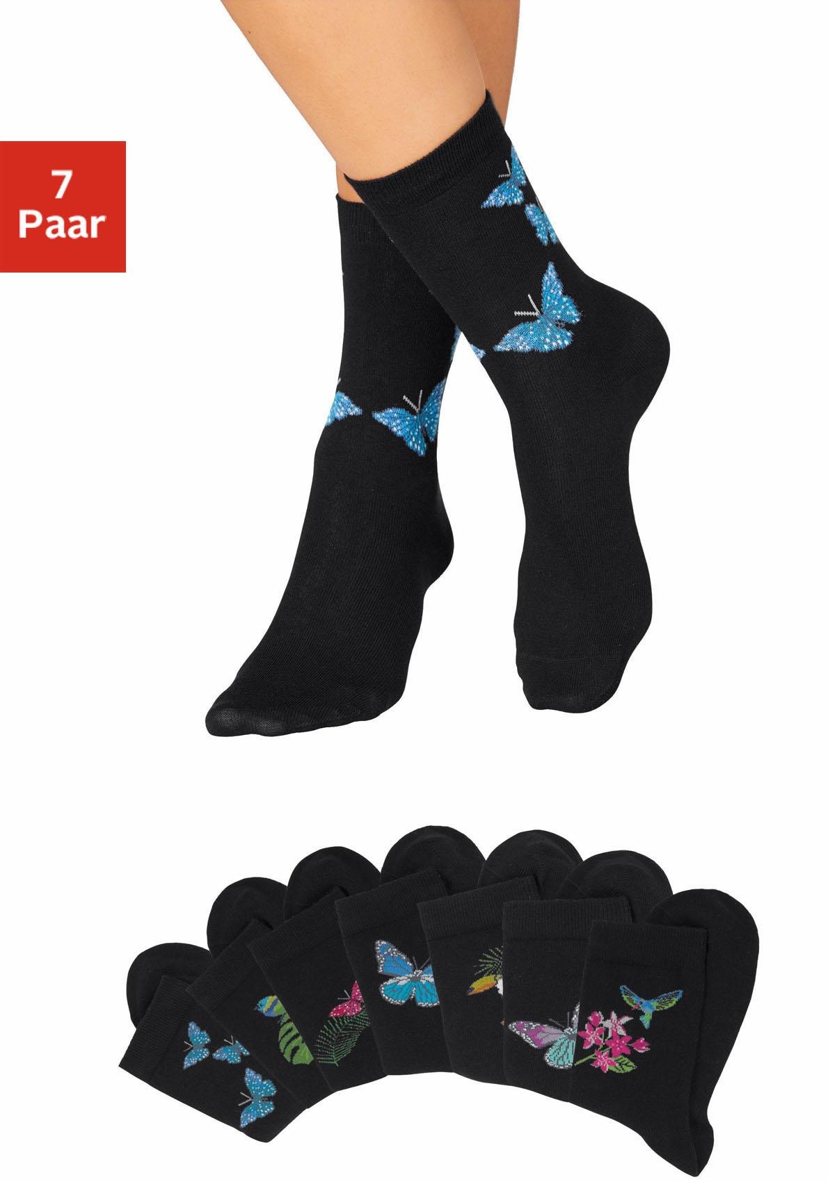 mit und Socken, Schweiz kaufen (Set, bei Schmetterlings- H.I.S Paar), Vogelmotiven 7 Jelmoli-Versand online