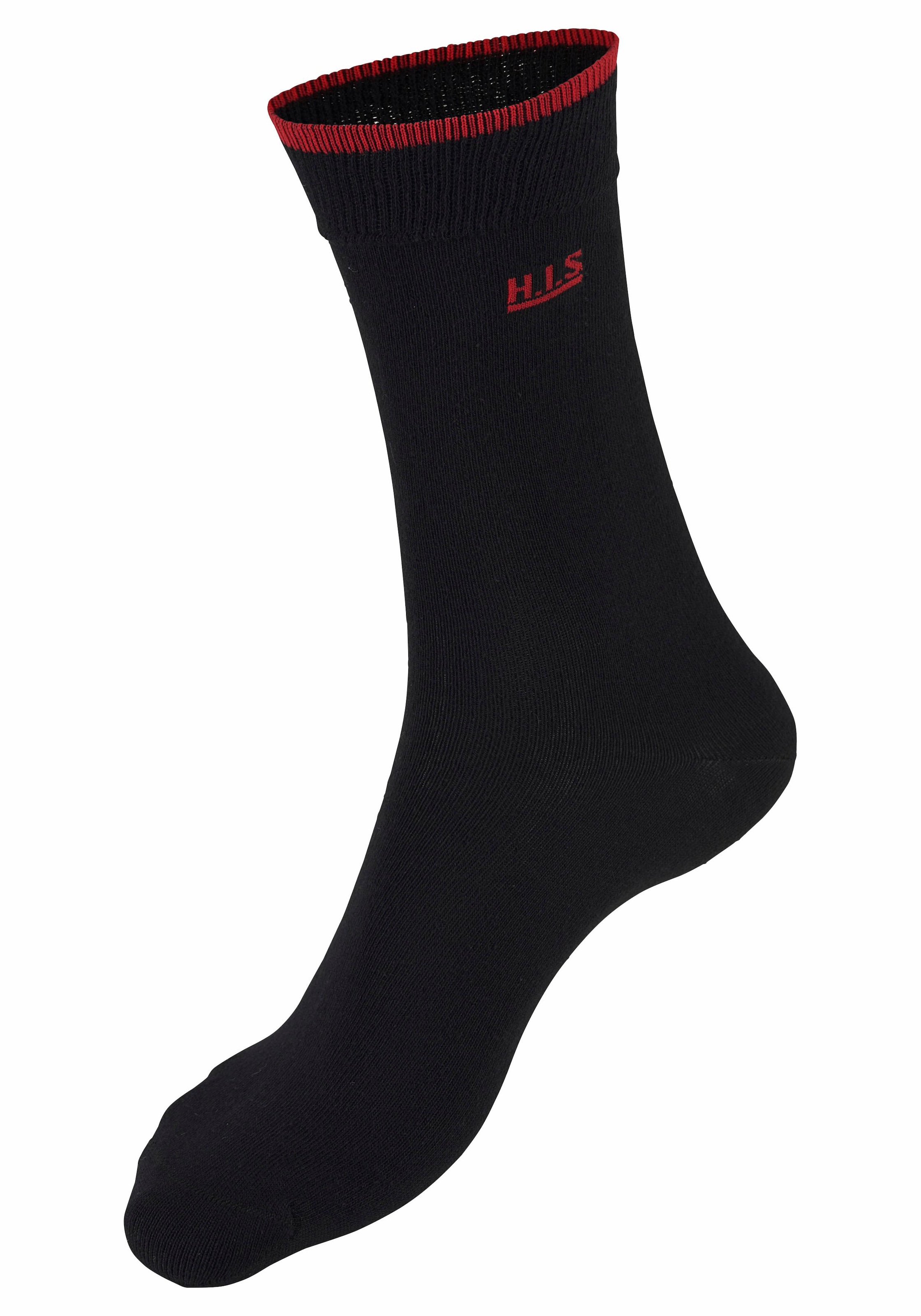 H.I.S Socken, (Packung, 7 Paar), mit farbigen Bündchen