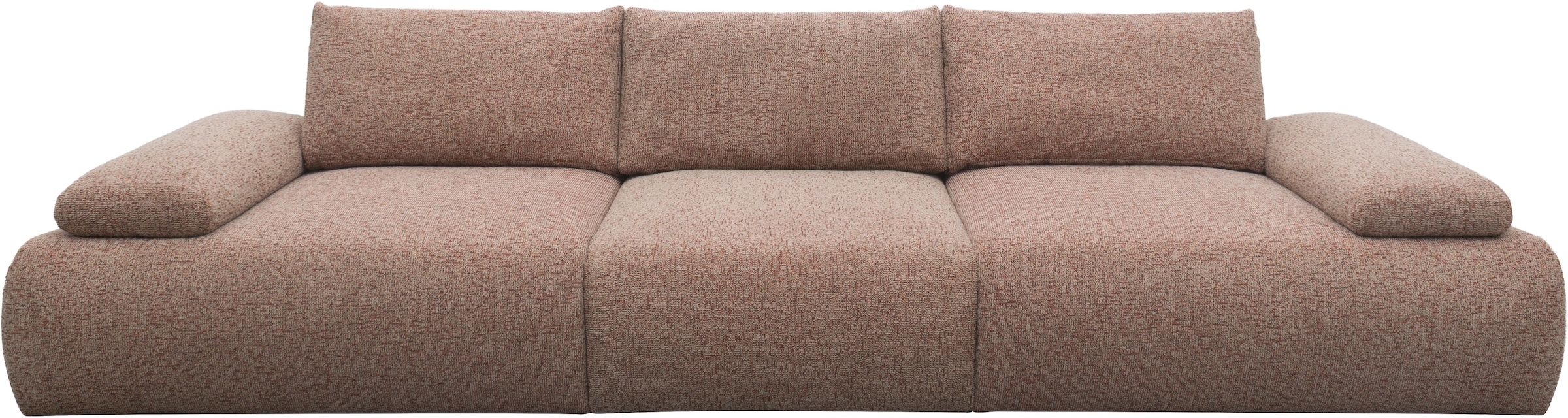 DOMO collection Big-Sofa »Évora Megasofa Breite 324 cm«, (3 St.), Federkern, inkl. Armlehnenverstellung, Struktur grob, rust