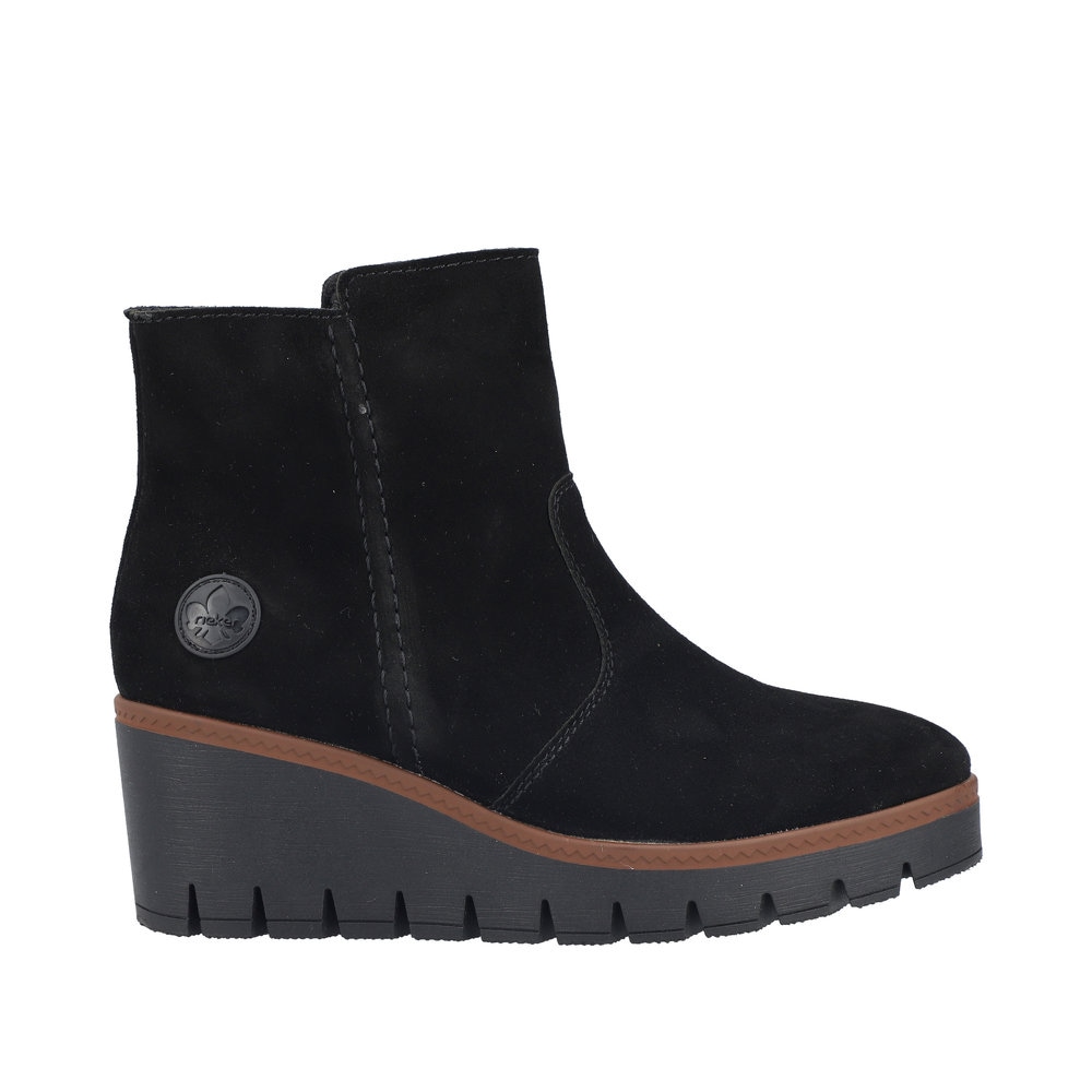 Rieker Winterstiefelette, Keilboots, Basic-Stiefelette mit Innenreissverschluss, schmale Form