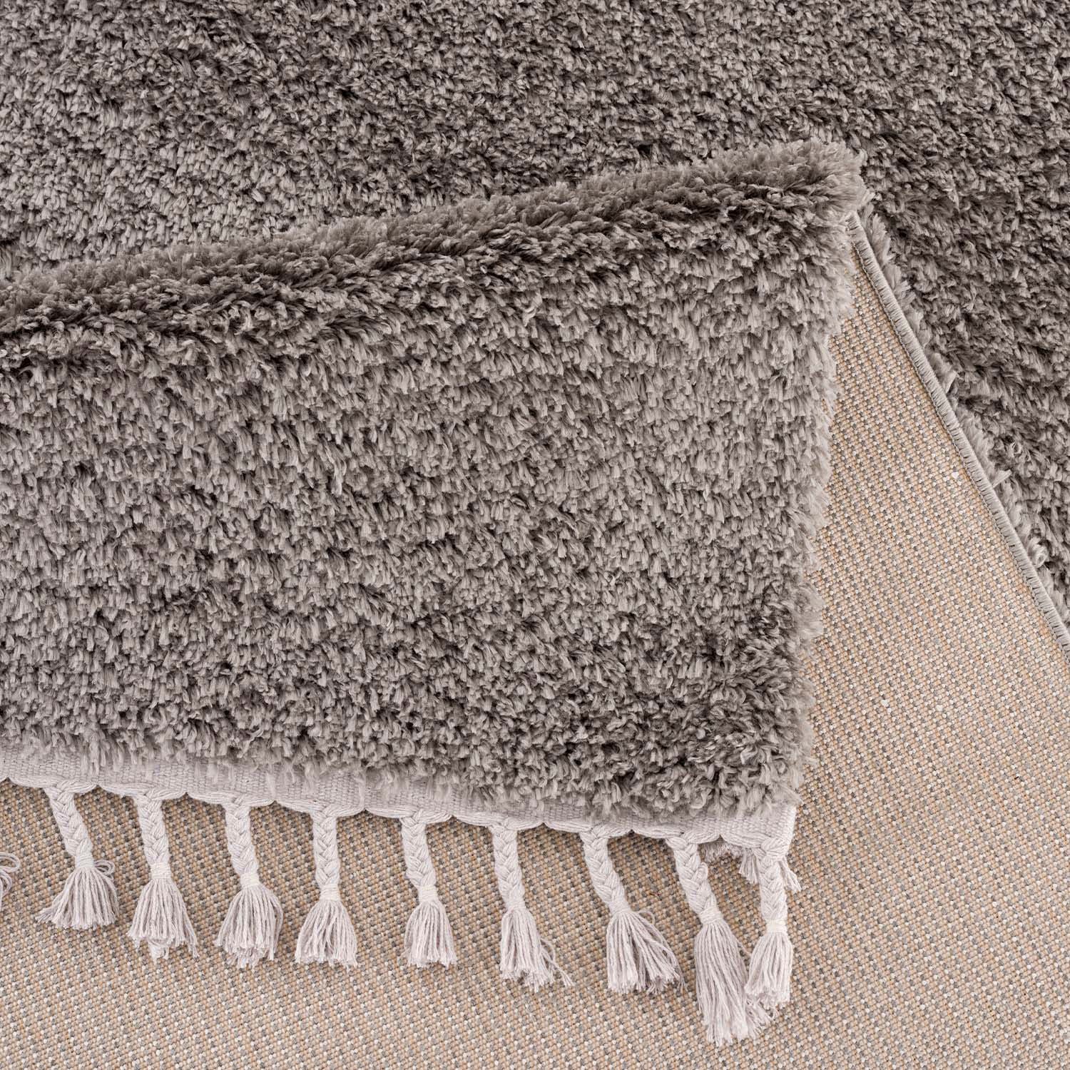 Carpet City Hochflor-Teppich »Pulpy 100«, rechteckig, 30 mm Höhe, Läufer, weich, mit Fransen, uni, viele Grössen, Wohnzimmer, Schafzimmer