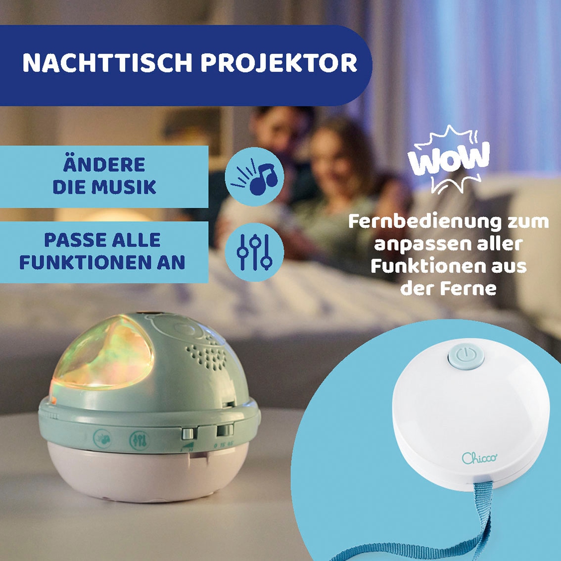 Chicco Mobile »3in1, blau«, mit Regenbgenprojektion