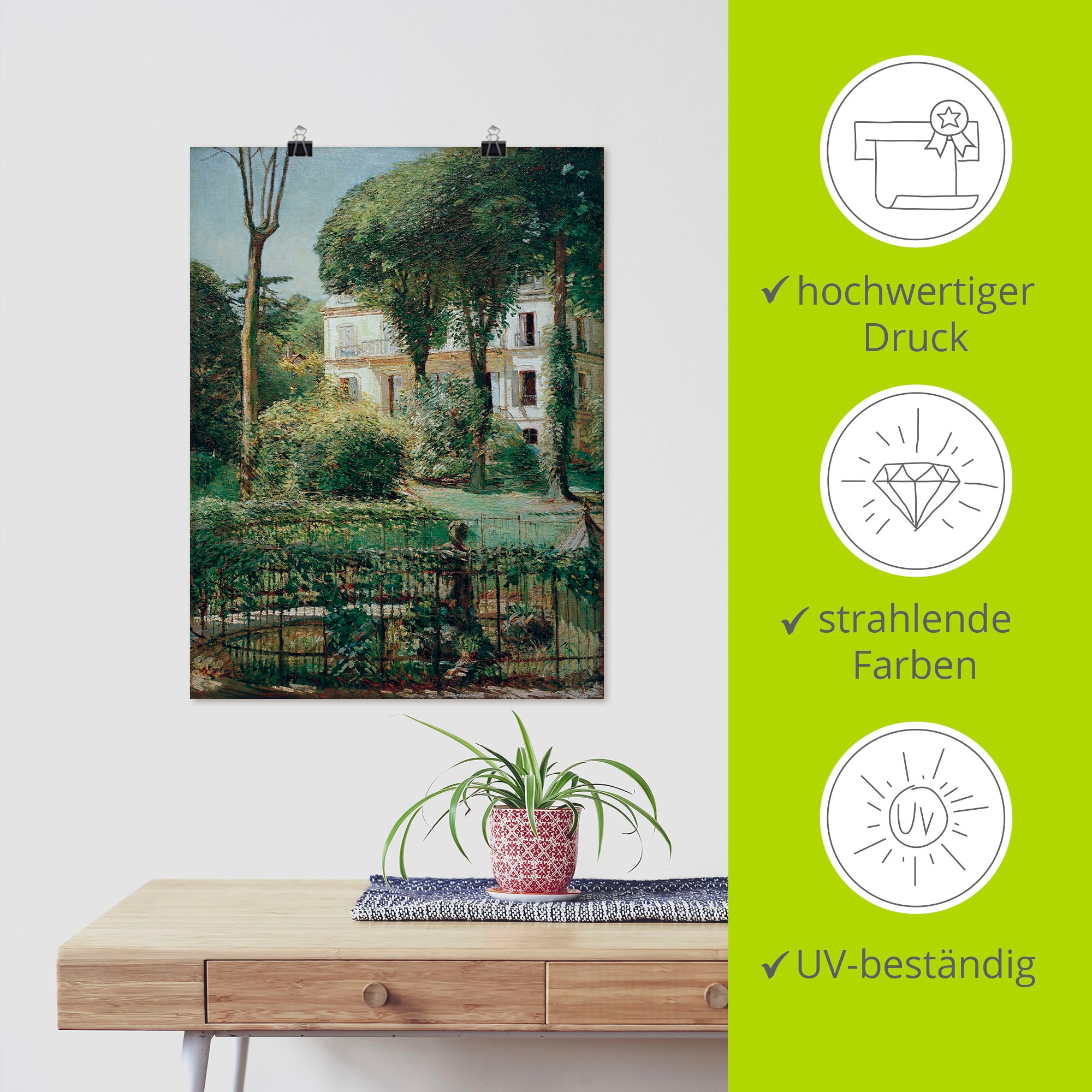 Artland Wandbild »Villa in Paris«, Gartenbilder, (1 St.), als Leinwandbild, Poster in verschied. Grössen