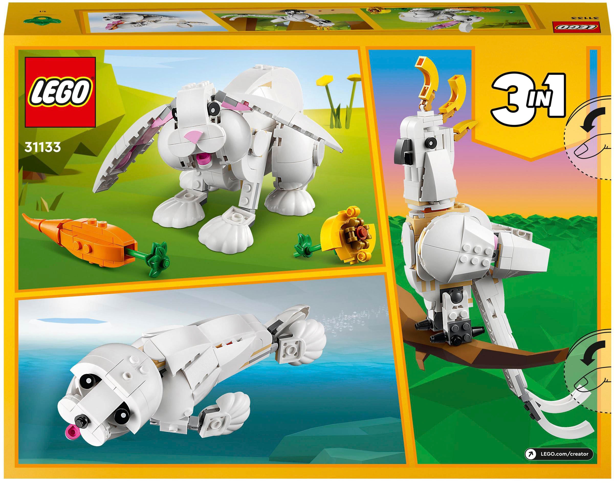 LEGO® Konstruktionsspielsteine »Weisser Hase (31133), LEGO® Creator 3in1«, (258 St.), Made in Europe