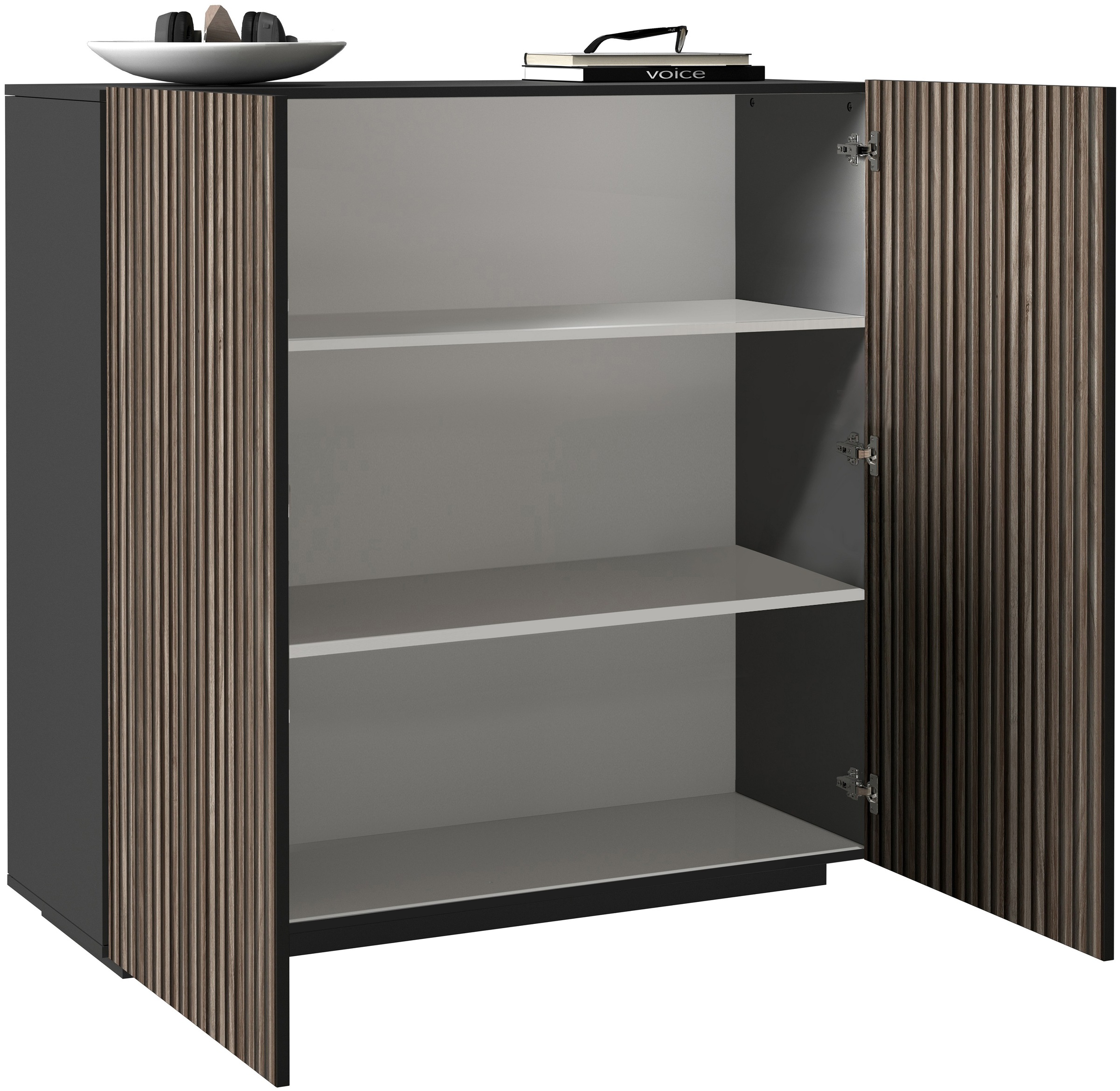 INOSIGN Highboard »Vega,Highboard,Kommode,120 cm«, mit 2 Türen,Fronten mit Rillen-Optik