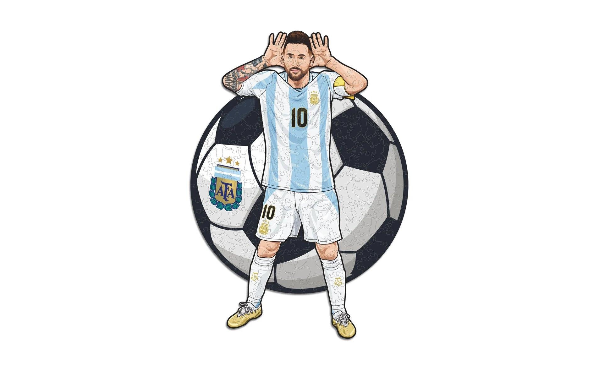 Puzzle »Iconic Lionel Messi (Argentina)«, Holzart: Birke (Herkunftsland: China)