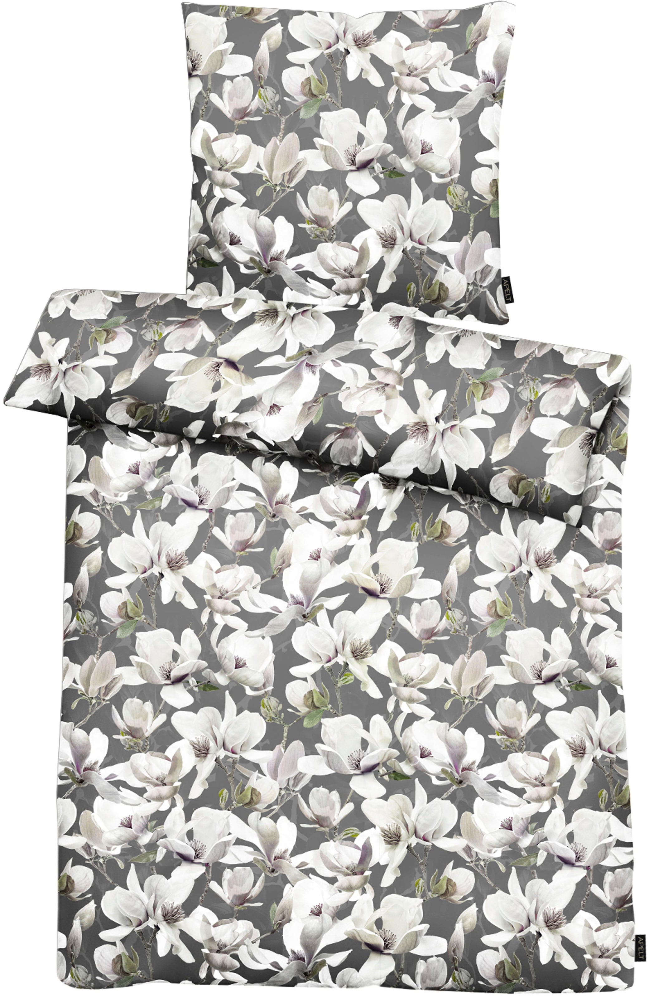 APELT Wendebettwäsche »Dorothy«, exklusive Design Bettwäsche mit grossblütigen Magnolienzweige