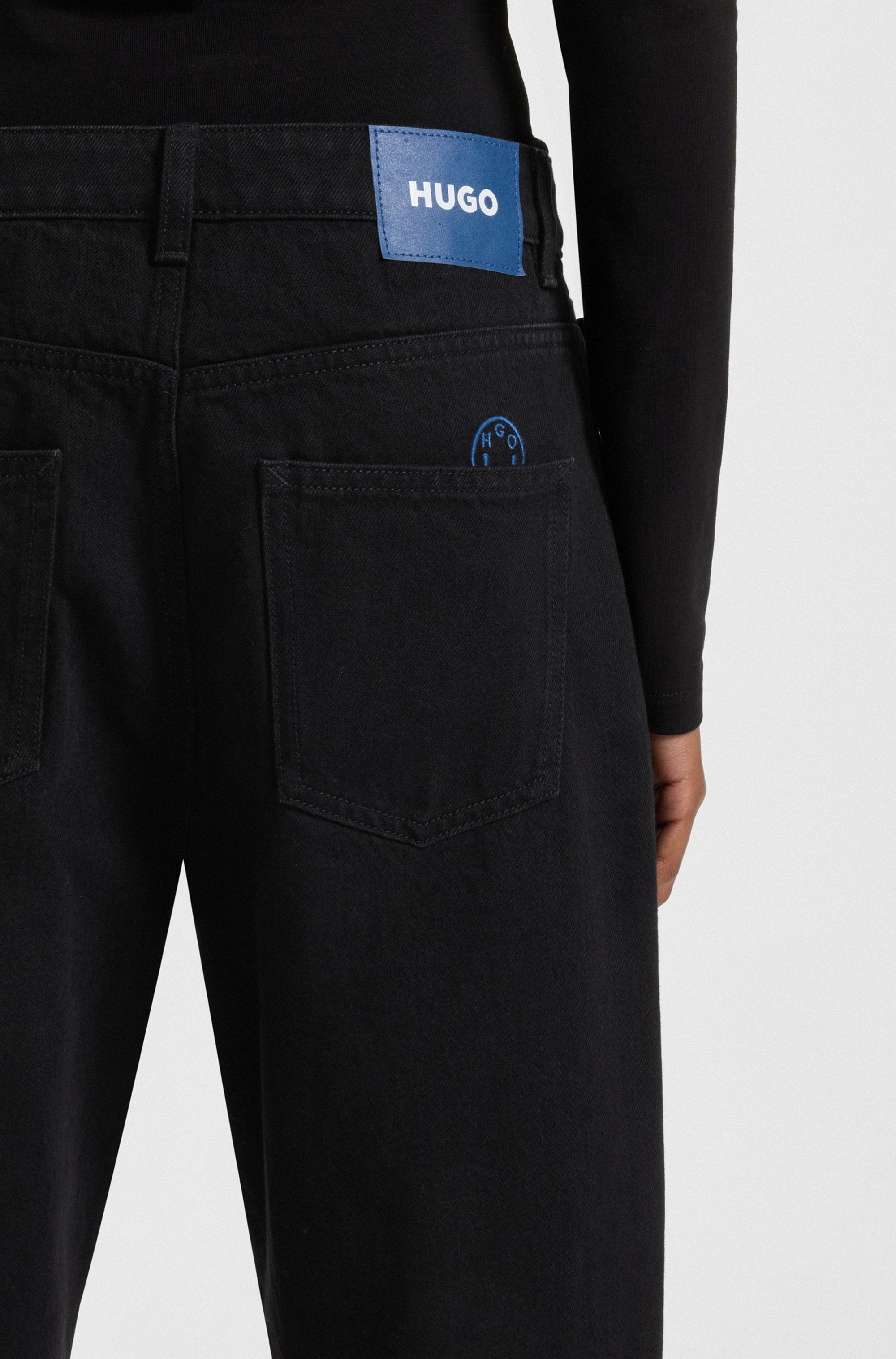 HUGO Blue 5-Pocket-Jeans »Leni«, Loose Fit Baggy Jeans Wide Leg Low to Mid Waist