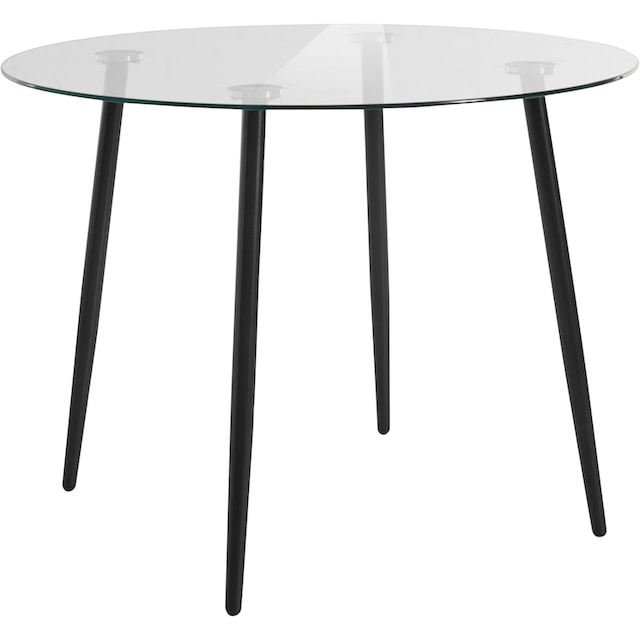 INOSIGN Essgruppe, (Set, 5 tlg.), runder Glastisch, Ø 100 cm und 4  Esszimmerstühlen, Bezug aus Samtstoff online kaufen | Jelmoli-Versand