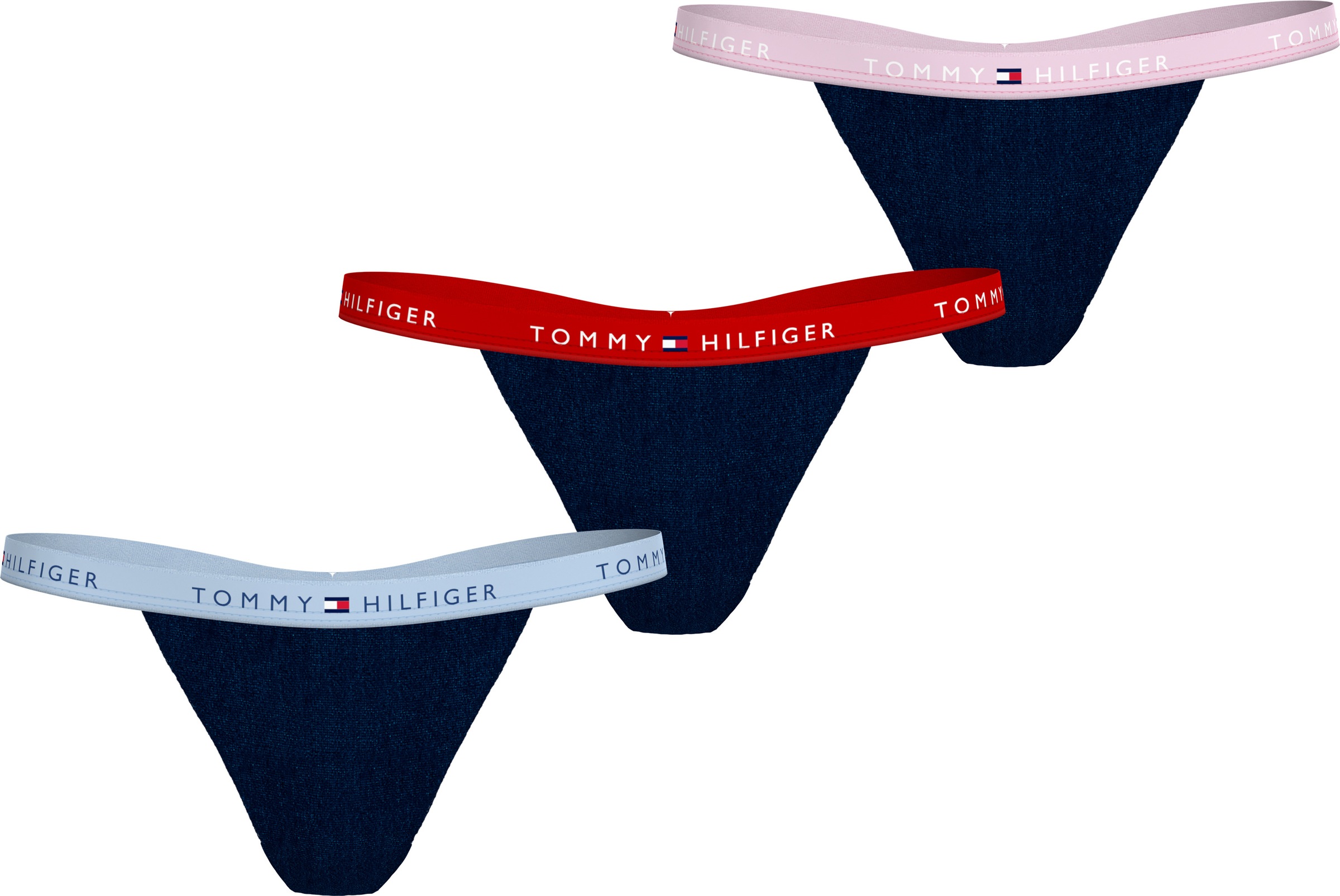 Tommy Hilfiger Underwear String Packung, 3er-Pack, 3 Stk. mit Logo-Schriftzug