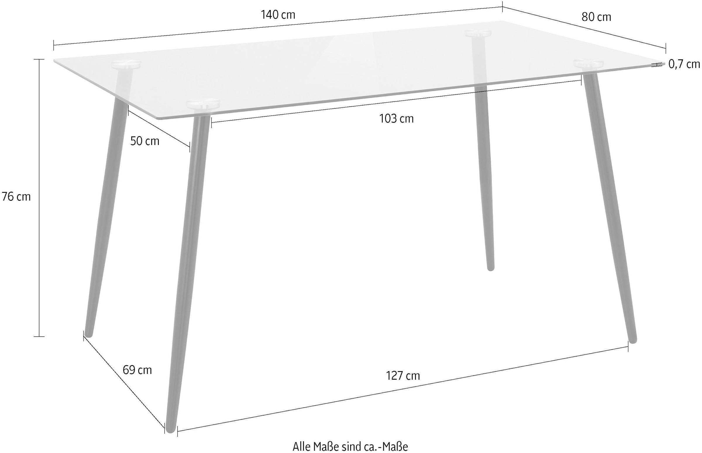 INOSIGN Glastisch »Danny«, | online Jelmoli-Versand 140 Breite cm shoppen