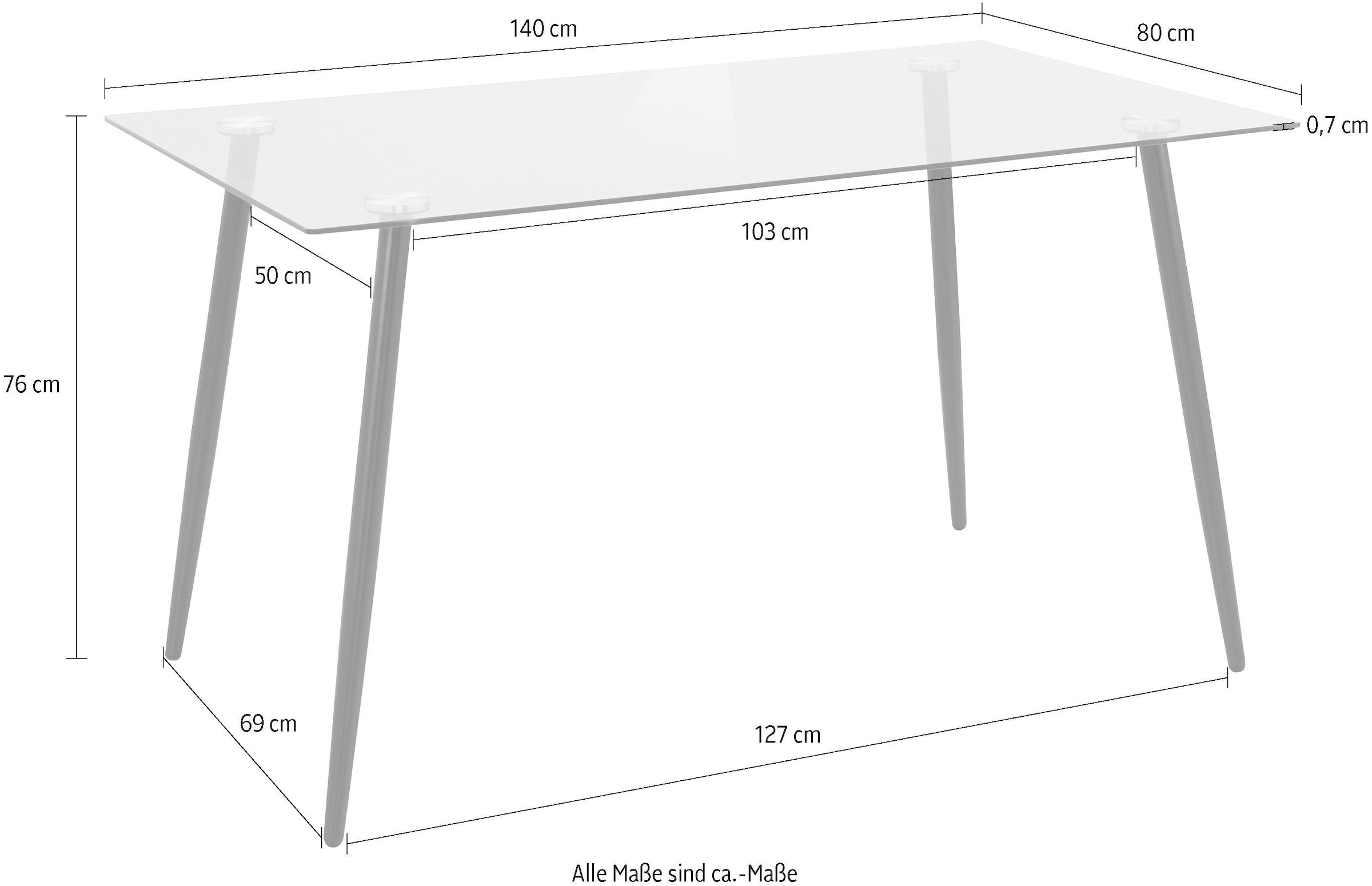 INOSIGN Glastisch »Danny«, Breite Jelmoli-Versand 140 | shoppen cm online