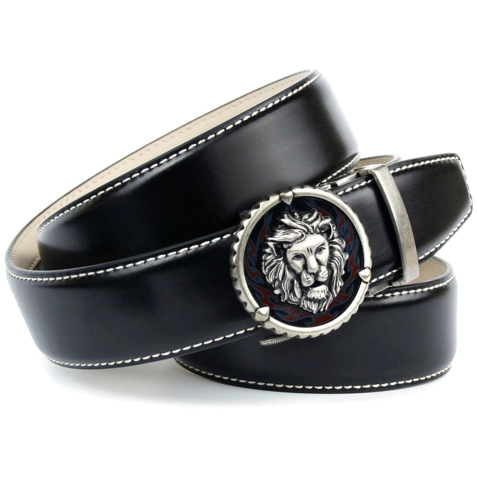 schwarz Kontrast Ledergürtel, | in in Anthoni shoppen weiss Jelmoli-Versand Stitching online mit Crown