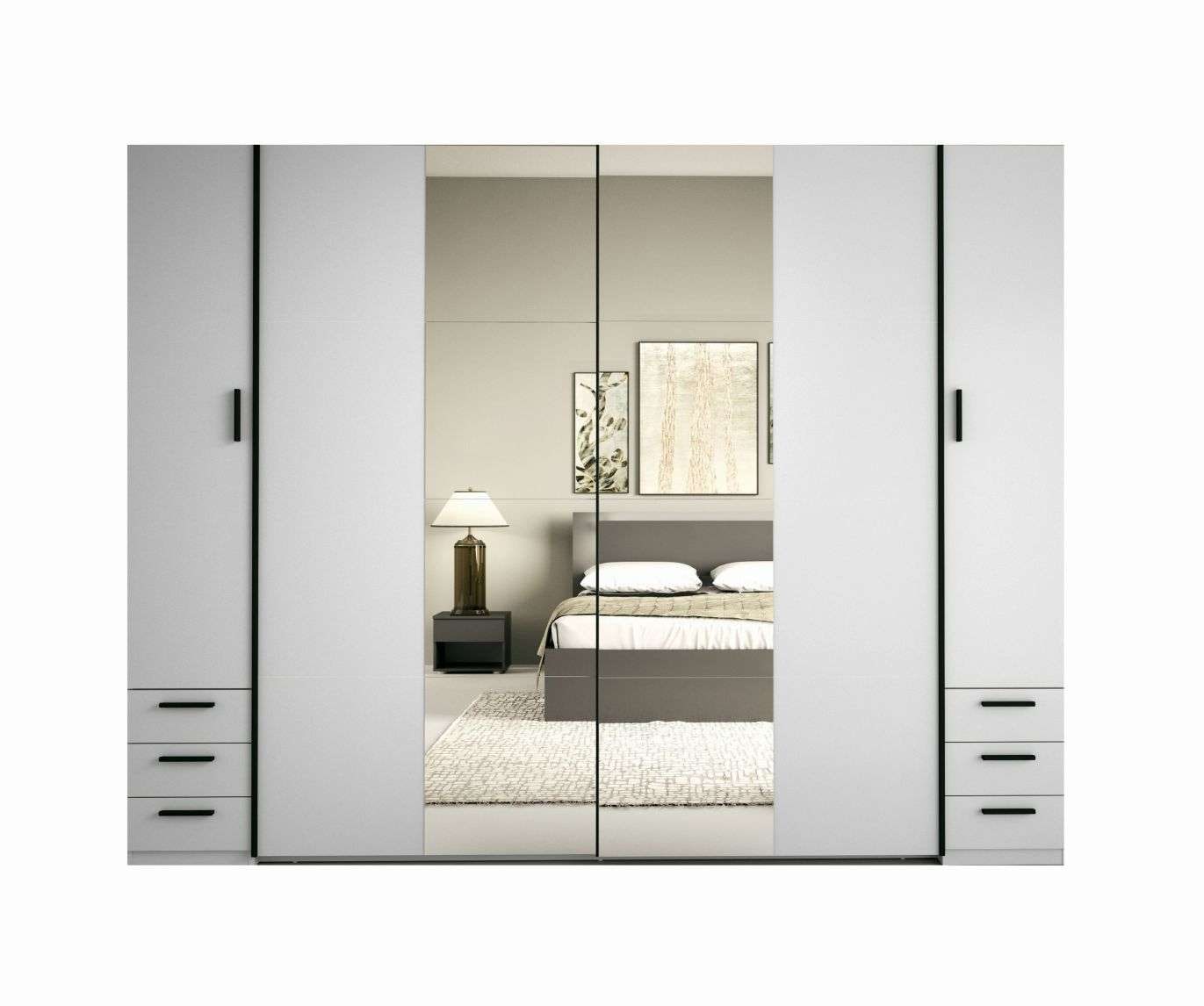 Home affaire Kleiderschrank »Antioch, FSC-zertifiziert, mit Dreh-UND Schiebetüren«, (B/T/H 270/61,4/207cm, inklusive Einlegeböden und Kleiderstangen), mit oder ohne Spiegel und Schubladen - YOUR Choice