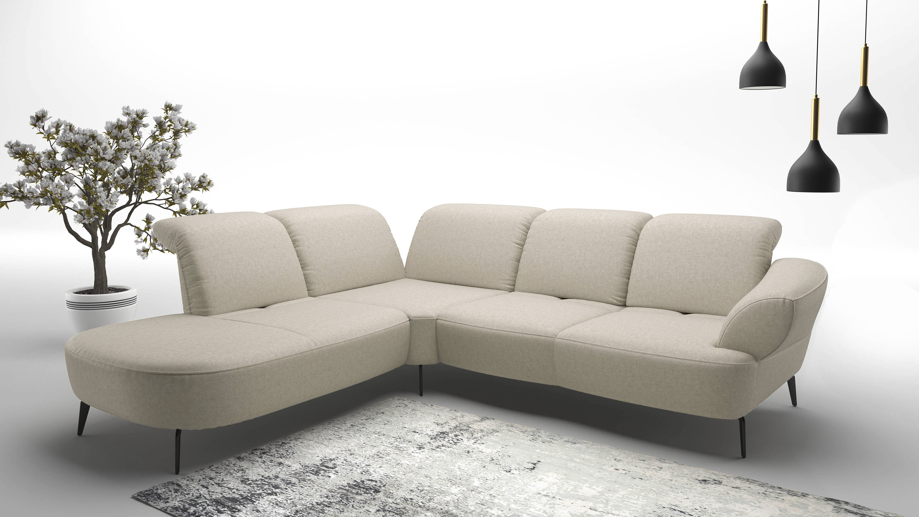 sit&more Ecksofa "Dance, L-Form, inkl. Sitztiefenverstellung" inkl. Click&Seat, optional mit Kopfteilverstellung